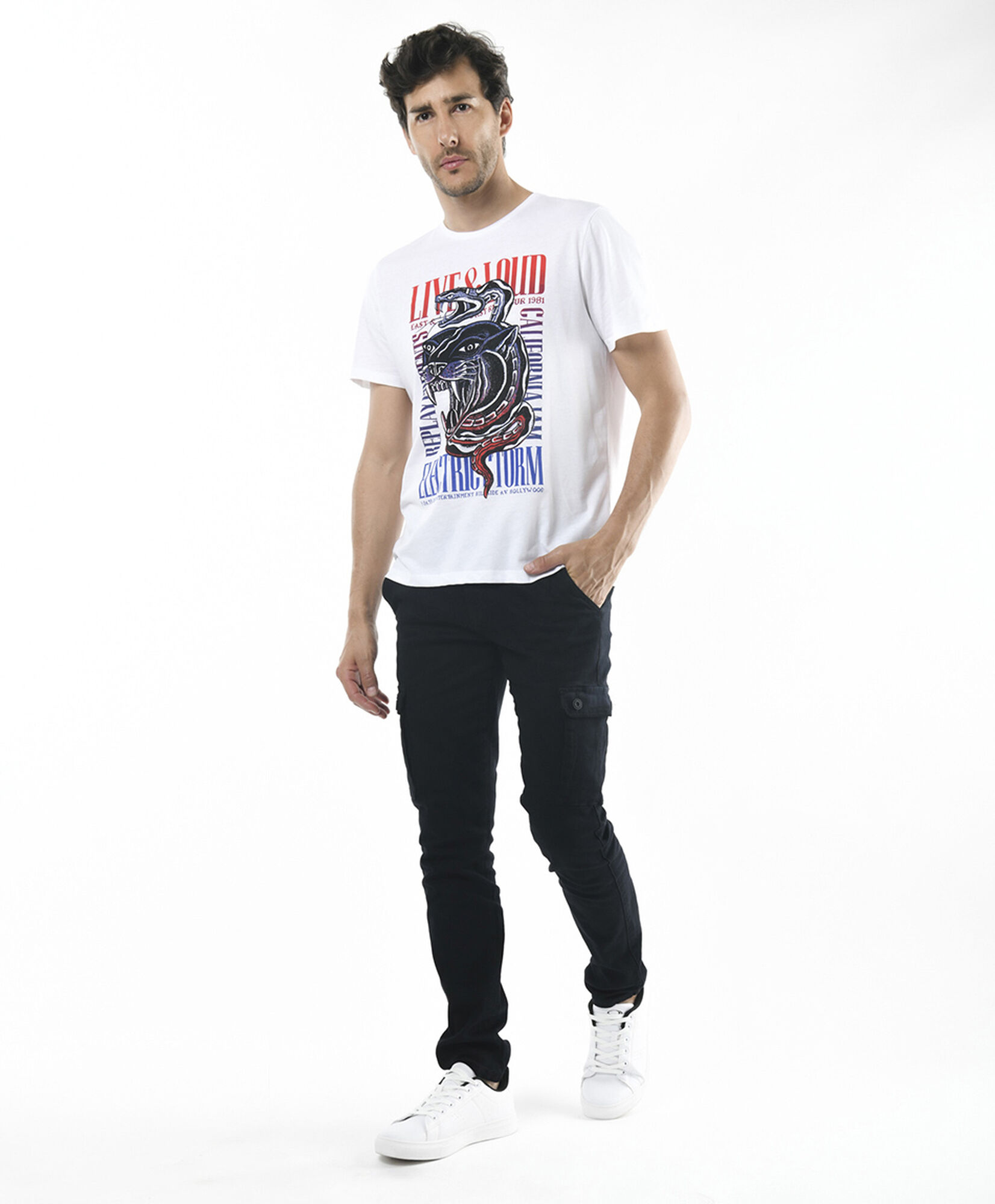 Pantalón hombre cargo liso skinny fit Pantalón hombre cargo liso skinny fit