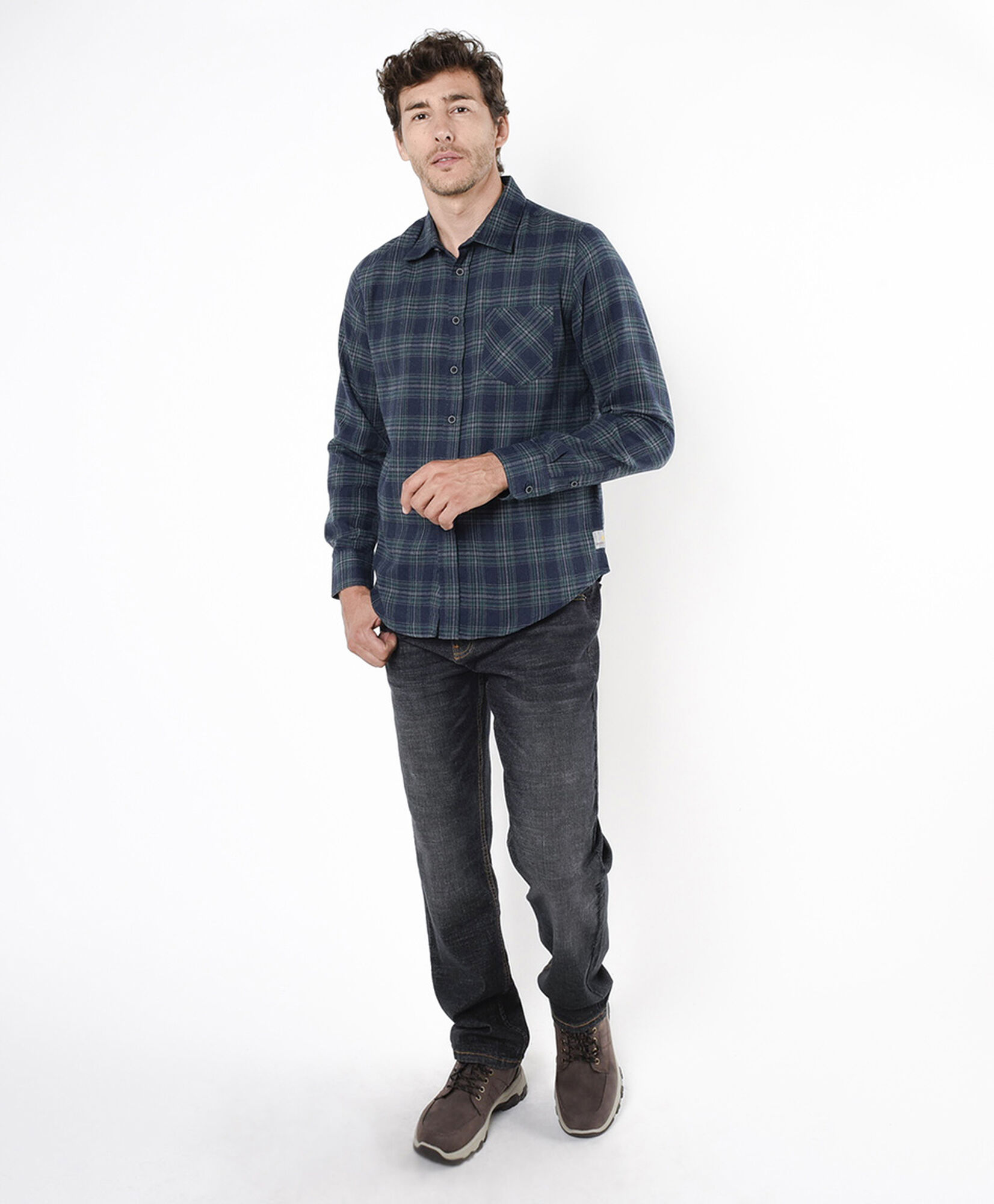 Camisa hombre franela verde y azul Camisa hombre franela verde y azul