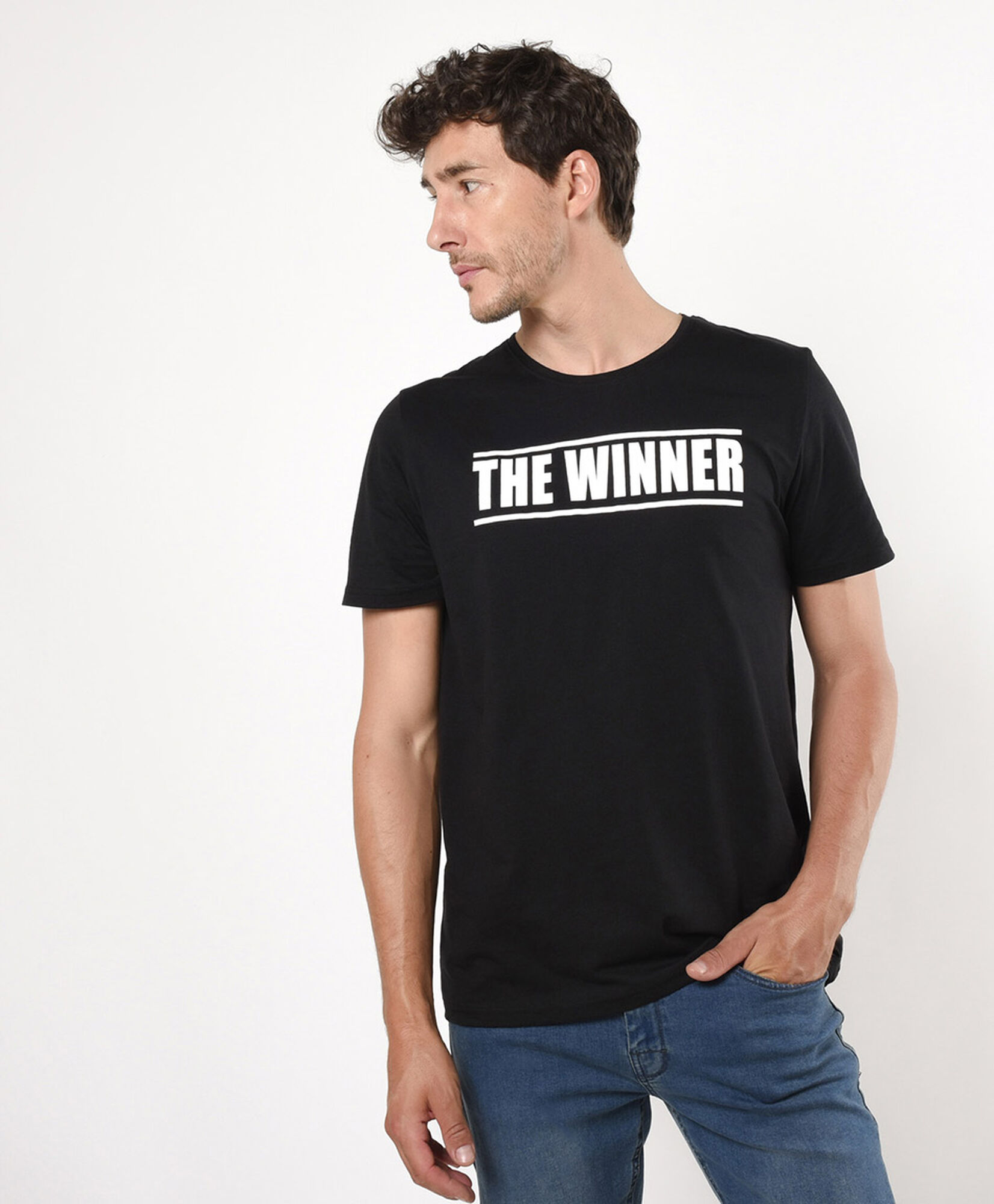 Polera hombre doble estampado frase Polera hombre doble estampado frase