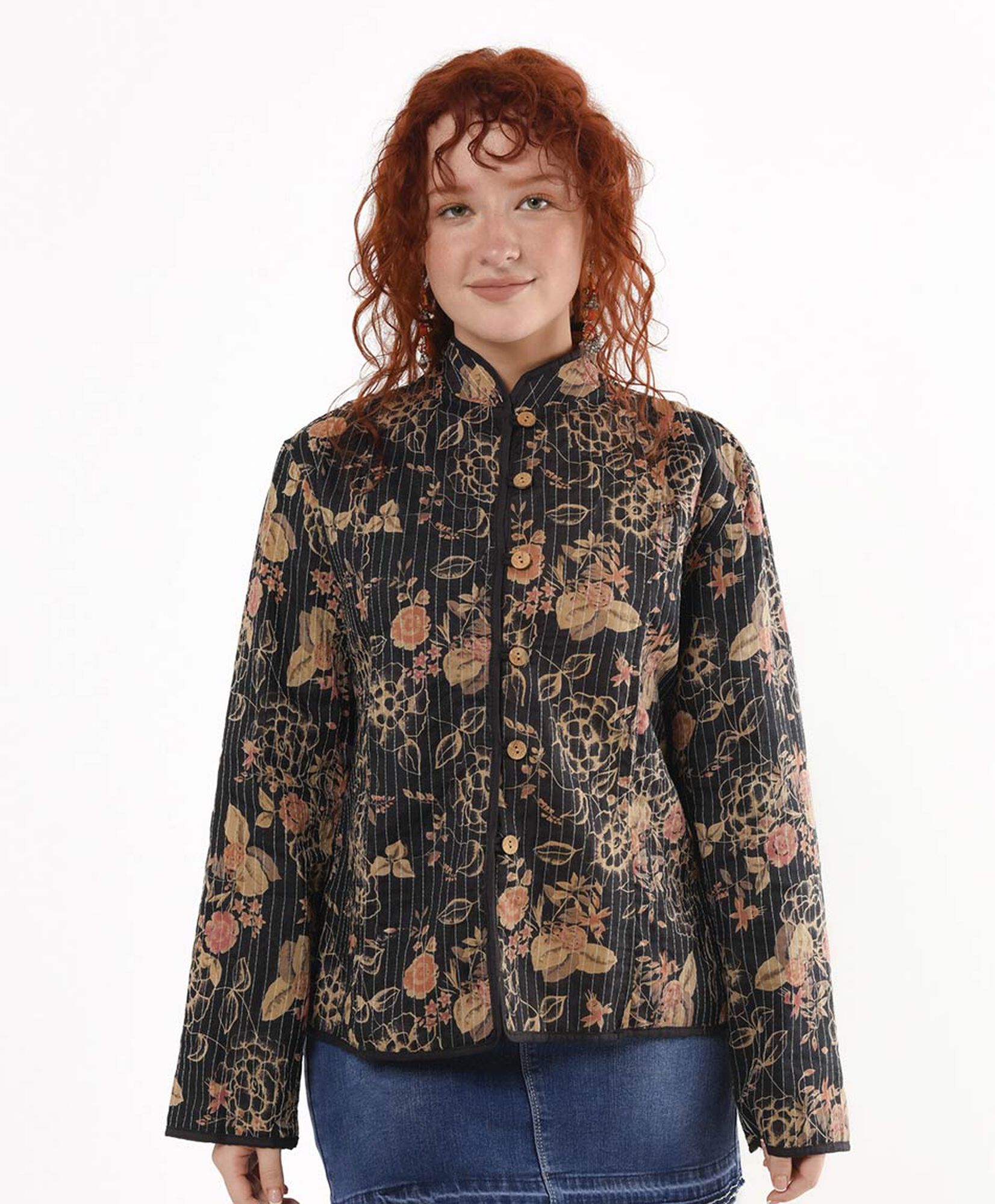 Chaqueta mujer estampada botones Chaqueta mujer estampada botones