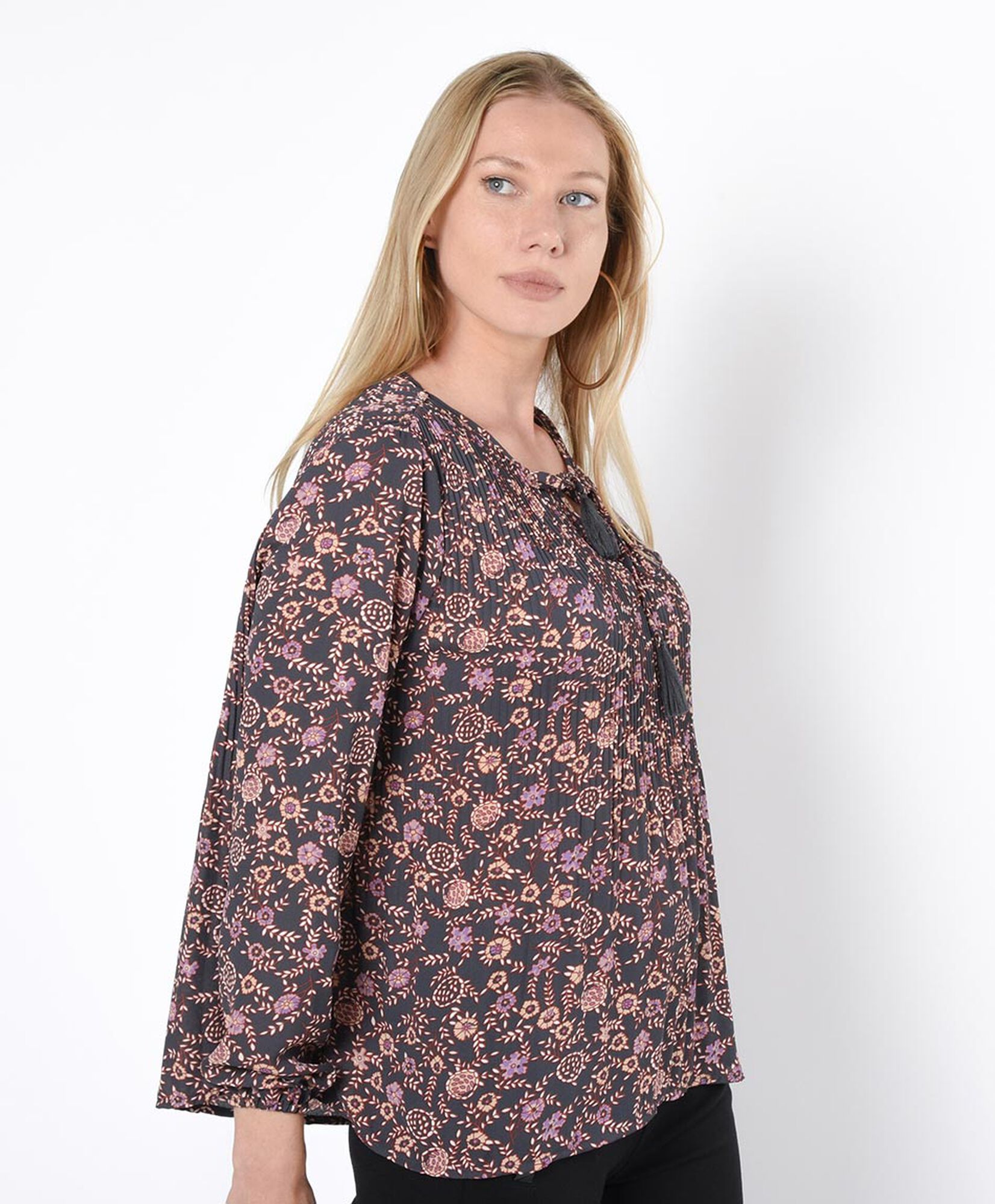 Blusa mujer estampada plisada Blusa mujer estampada plisada