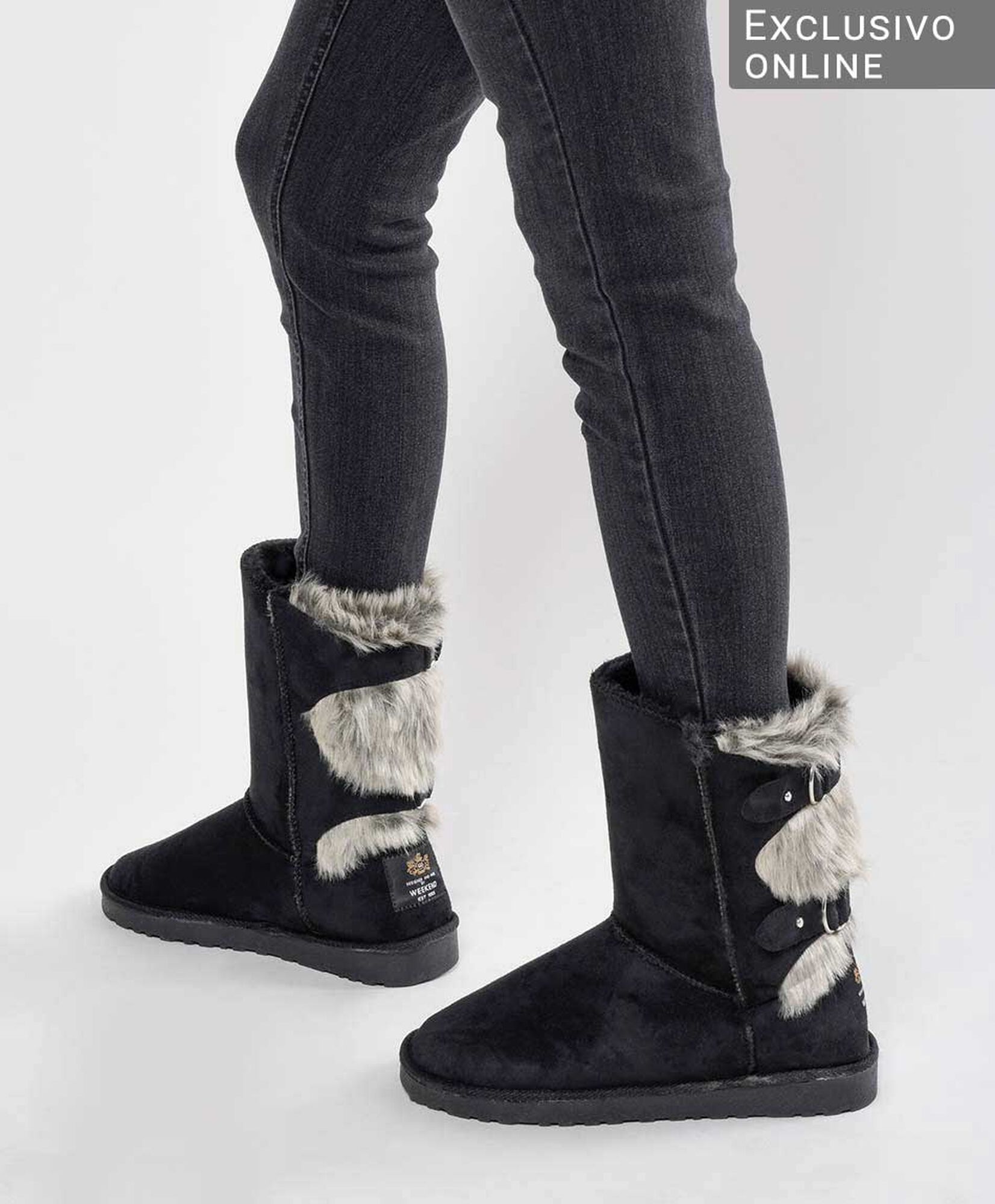 Bota mujer hebillas y pelitos Bota mujer hebillas y pelitos