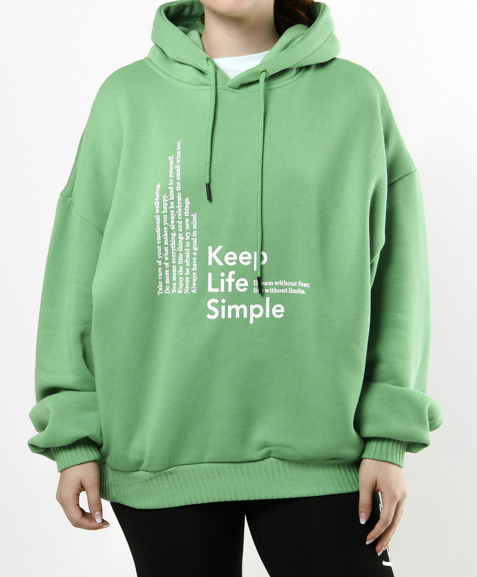 Polerón deportivo mujer verde oversize Polerón deportivo mujer verde oversize