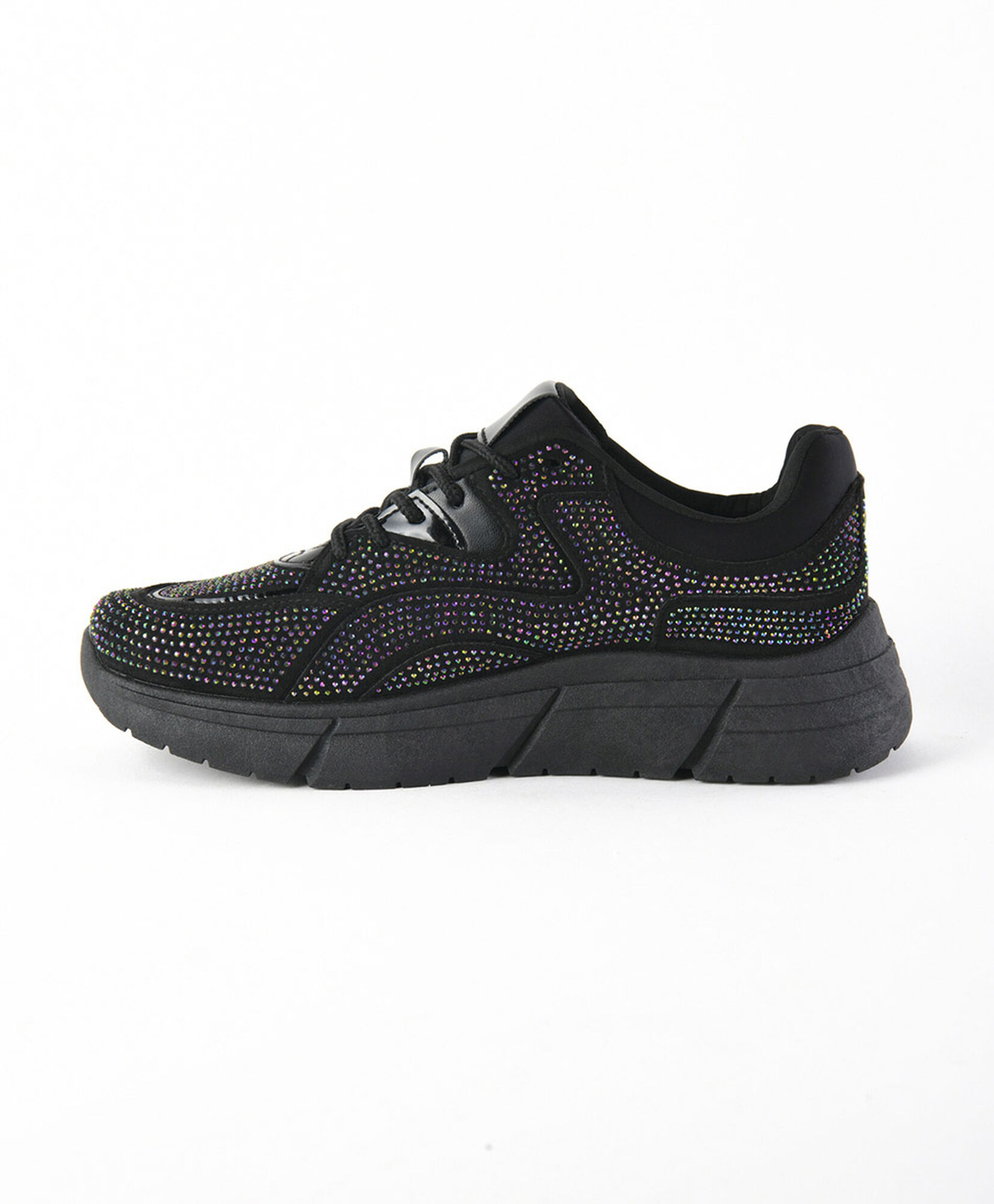 Zapatilla mujer brillos negra Zapatilla mujer brillos negra