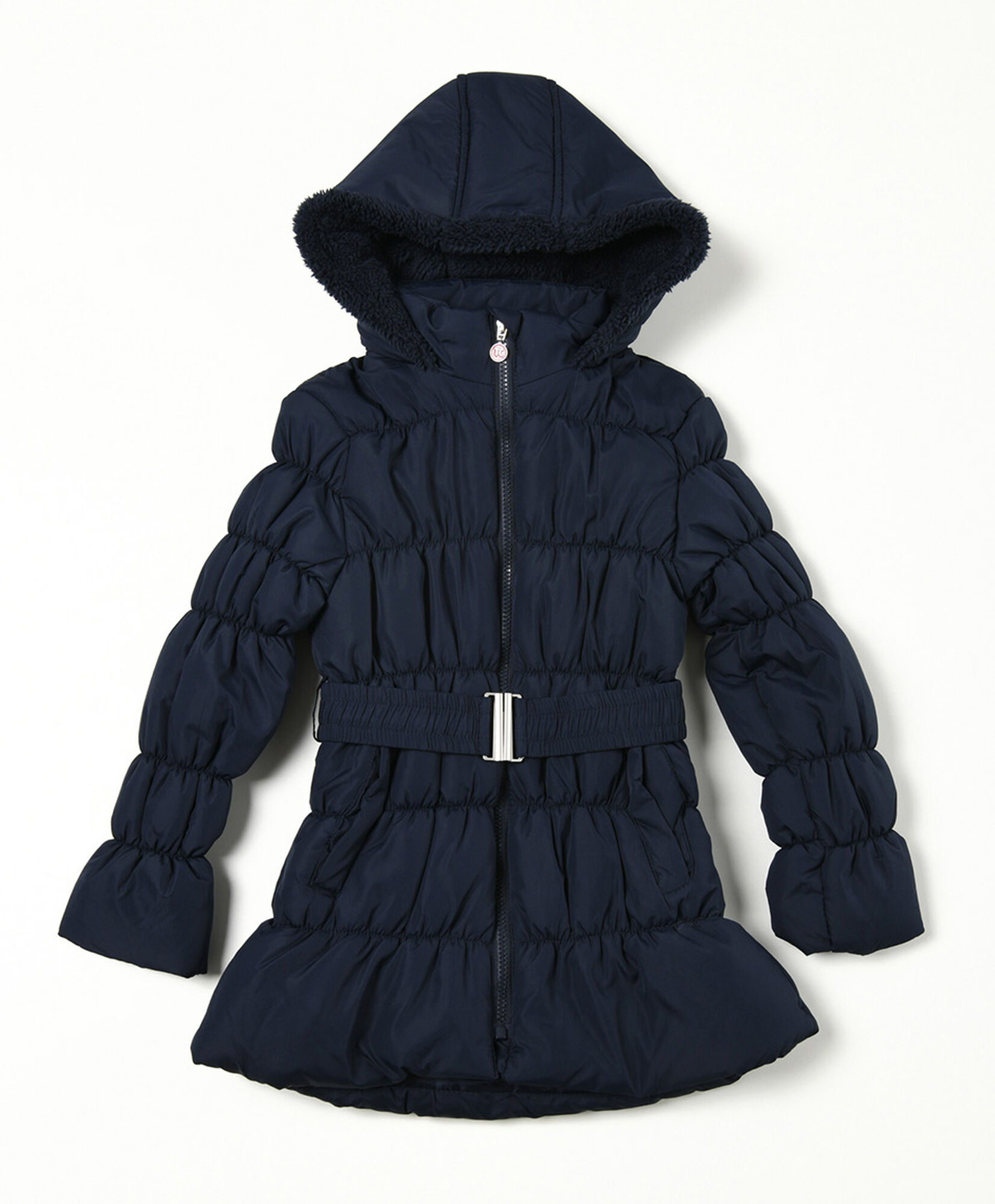 Parka escolar larga con cinturón Parka escolar larga con cinturón