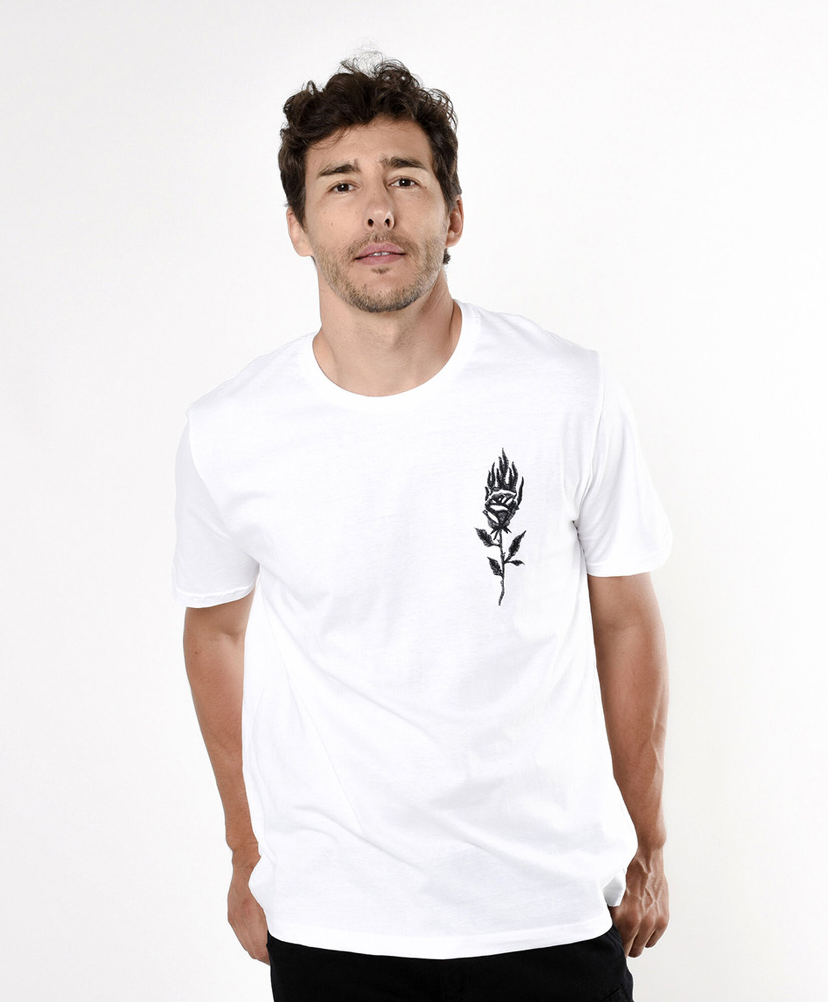 Polera hombre estampado rosa Polera hombre estampado rosa