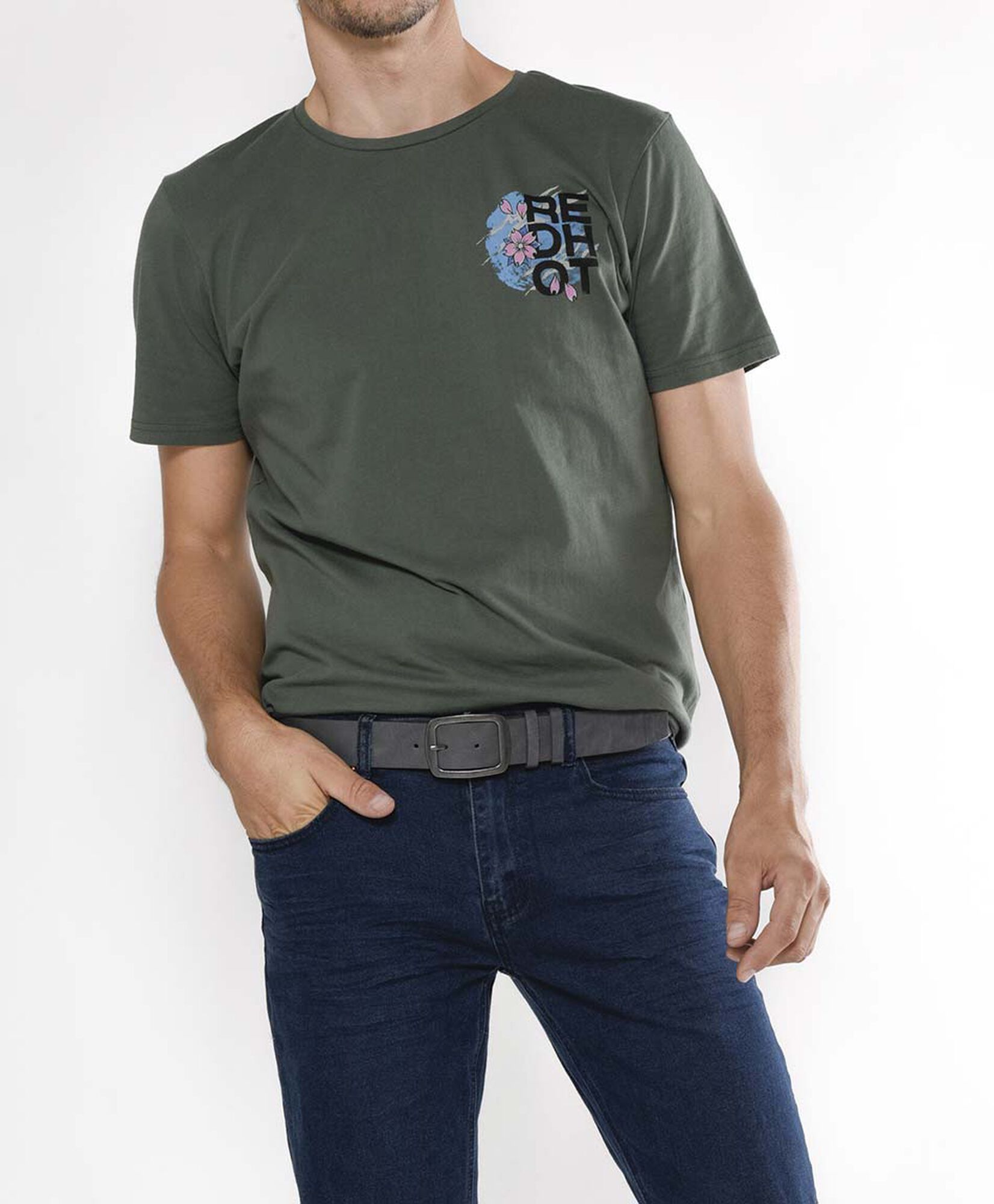 Cinturón hombre texturizado hebilla cuadrada Cinturón hombre texturizado hebilla cuadrada
