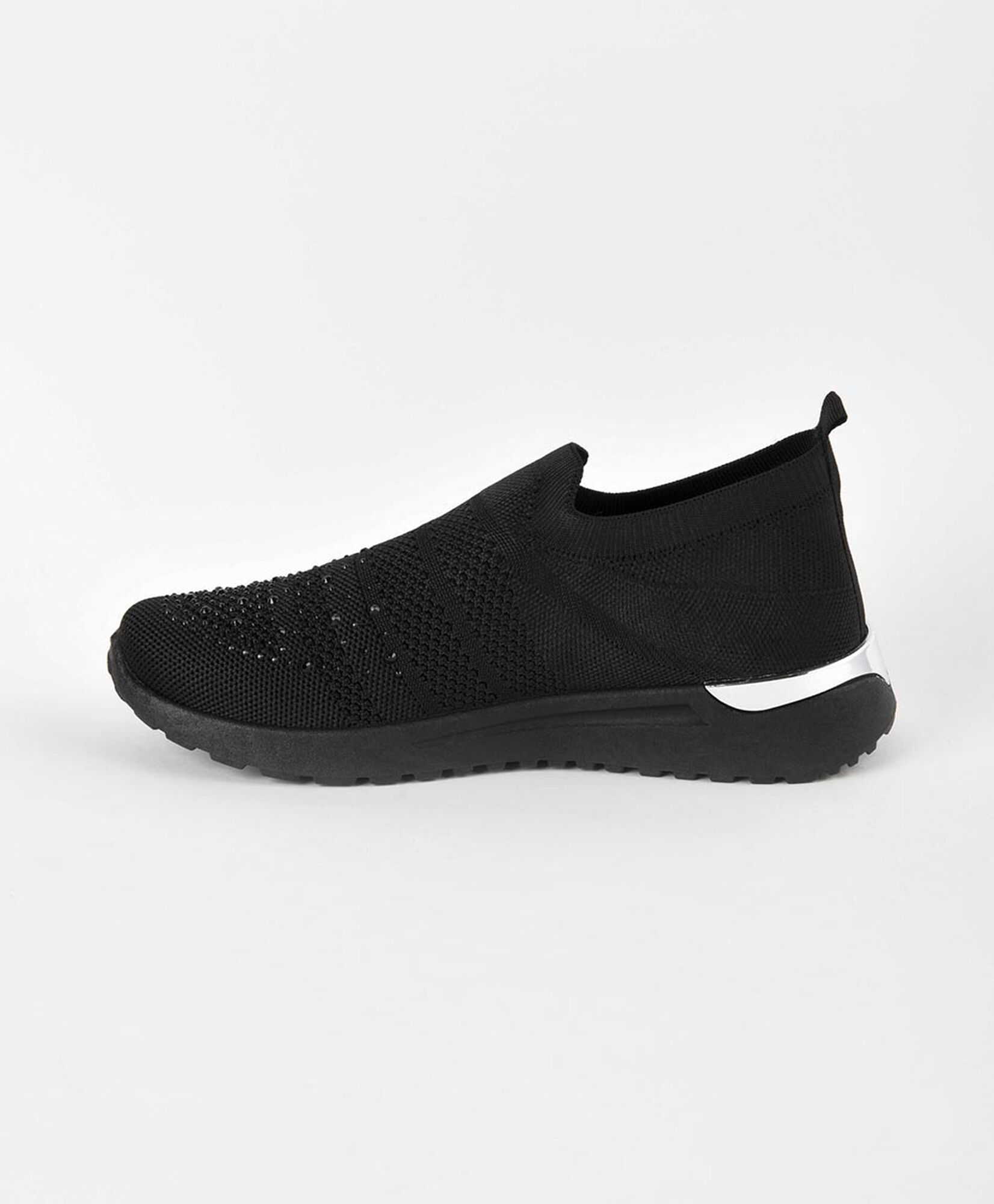 Zapatilla mujer slip on piedras negra Zapatilla mujer slip on piedras negra