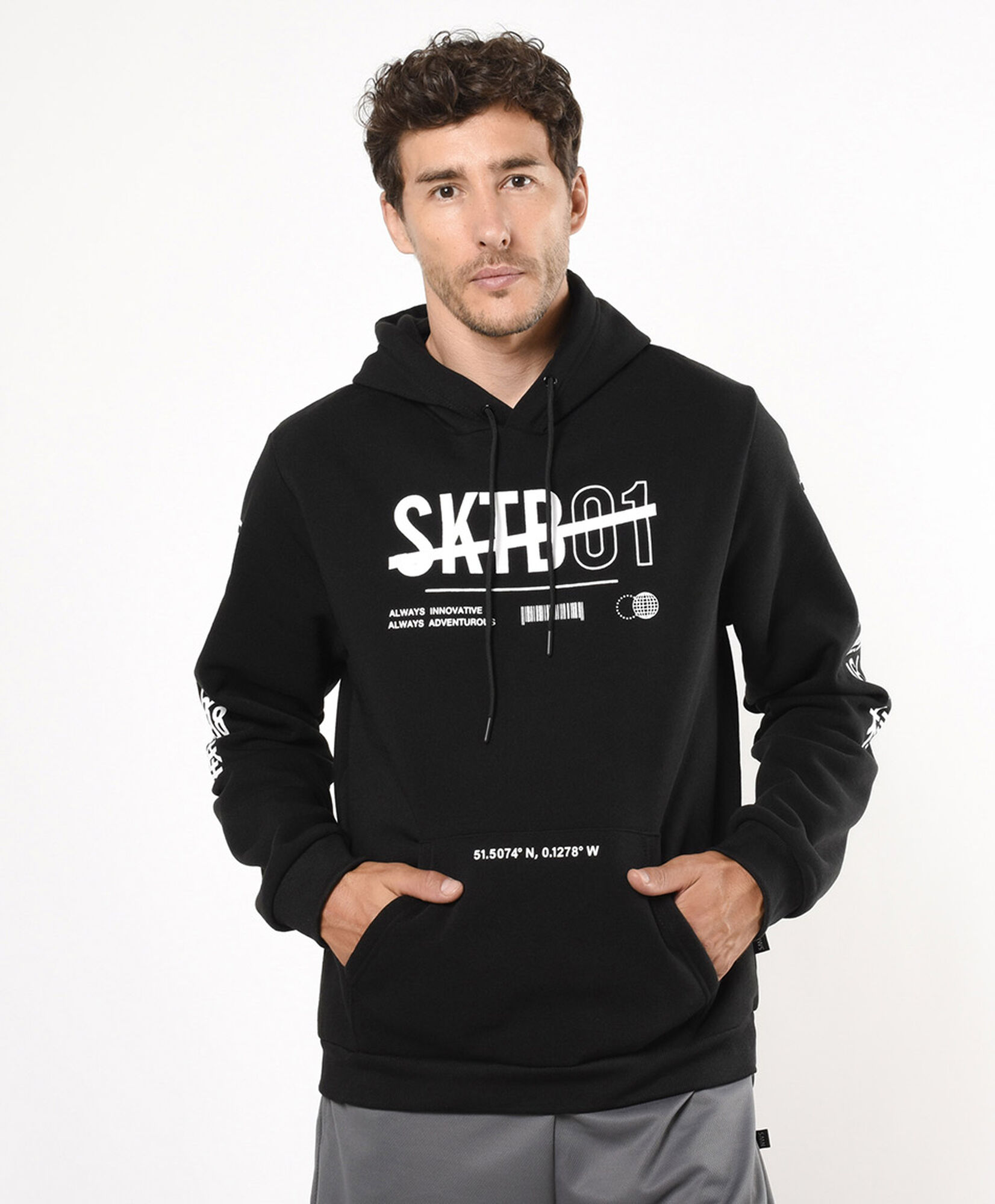 Polerón deportivo hombre texto Polerón deportivo hombre texto