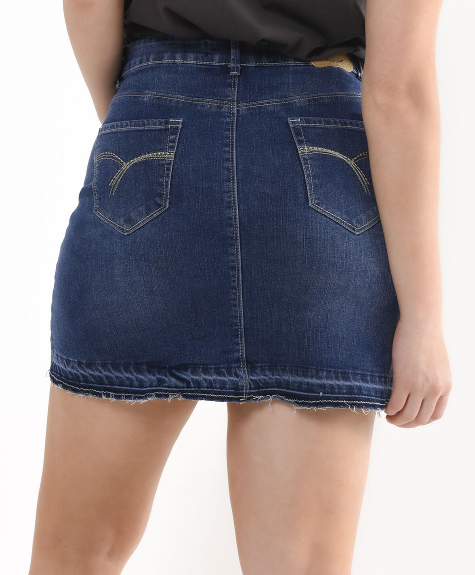 Mini falda denim basta desflecada Mini falda denim basta desflecada