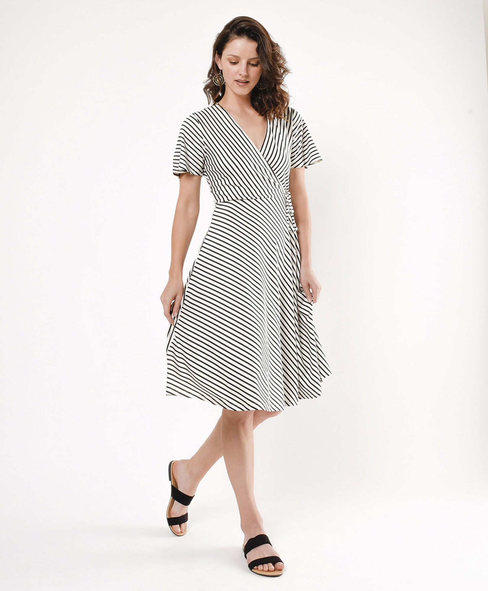 Vestido mujer cruzado líneas Vestido mujer cruzado líneas