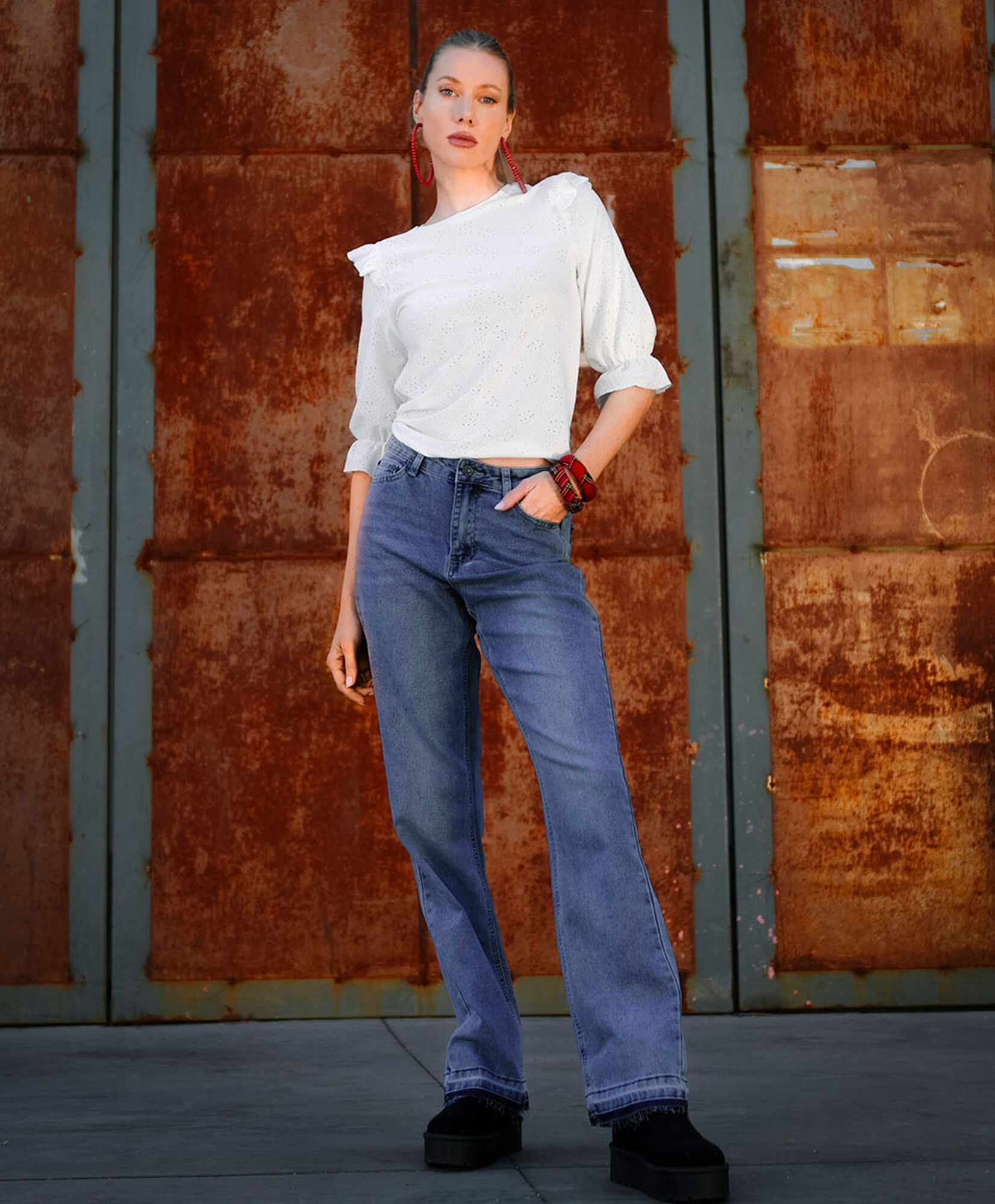 Jeans mujer doble basta flare Jeans mujer doble basta flare