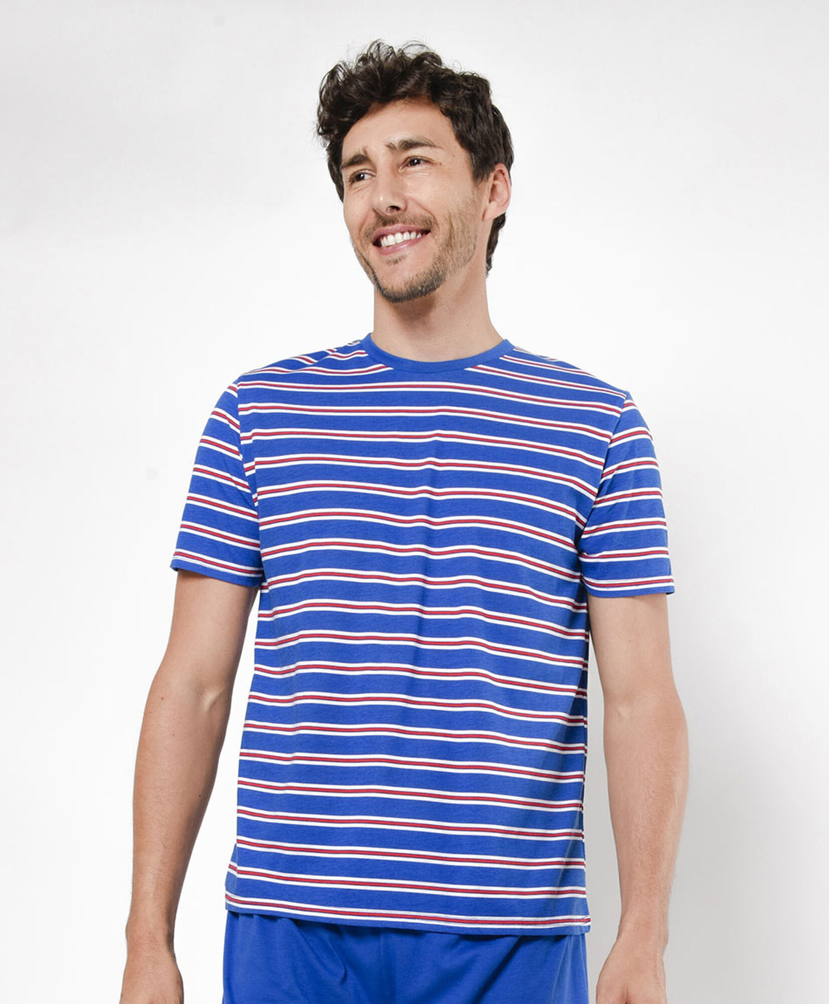 Pijama hombre líneas tricolor 2 piezas Pijama hombre líneas tricolor 2 piezas
