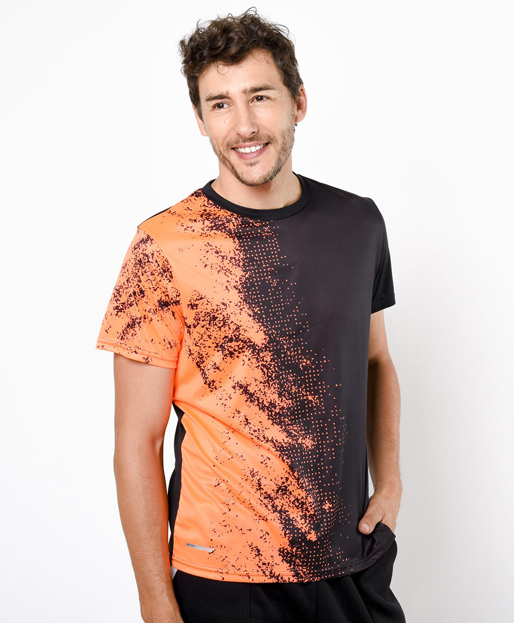 Polera deportiva hombre bicolor vertical Polera deportiva hombre bicolor vertical
