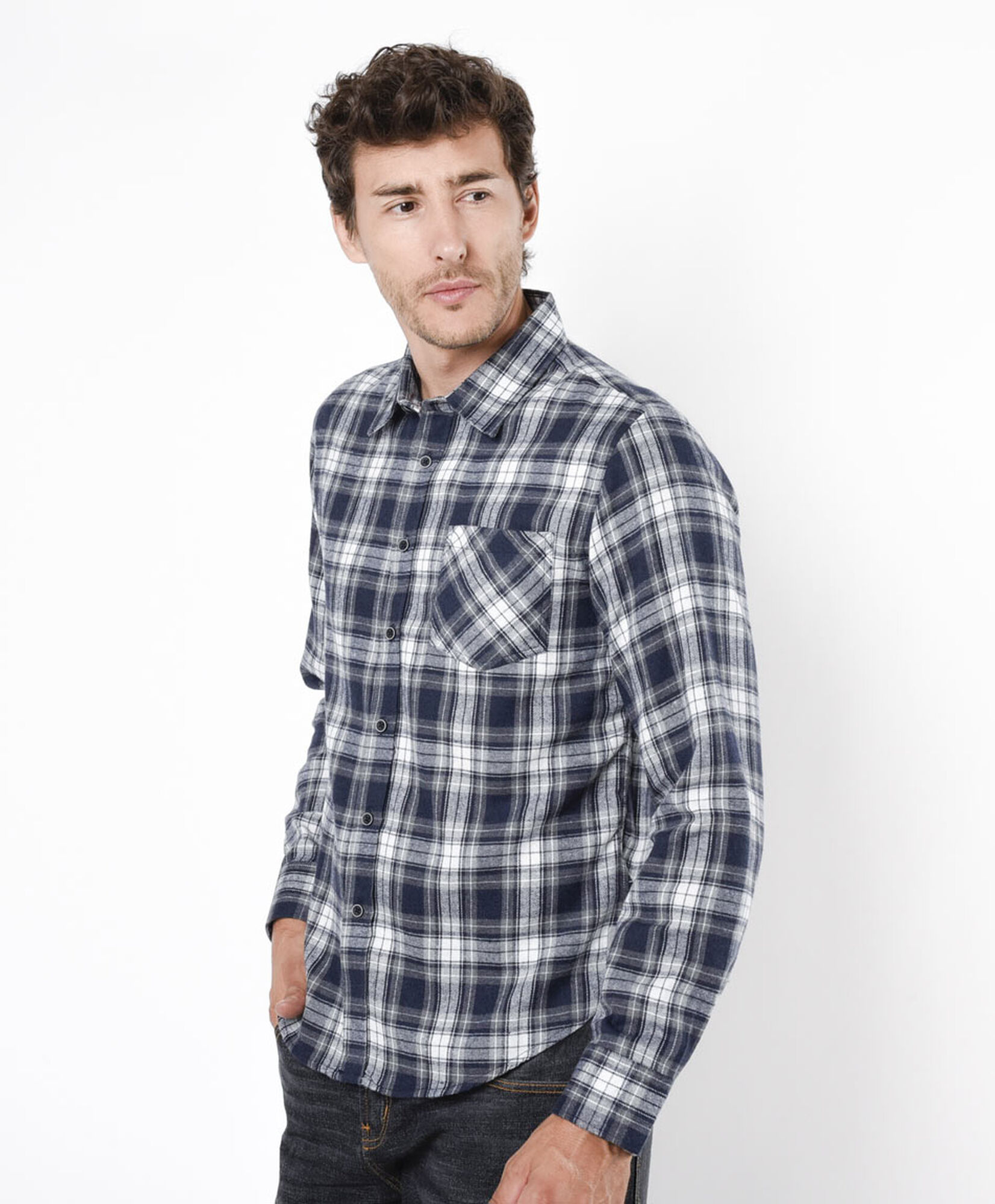 Camisa hombre franela azul Camisa hombre franela azul