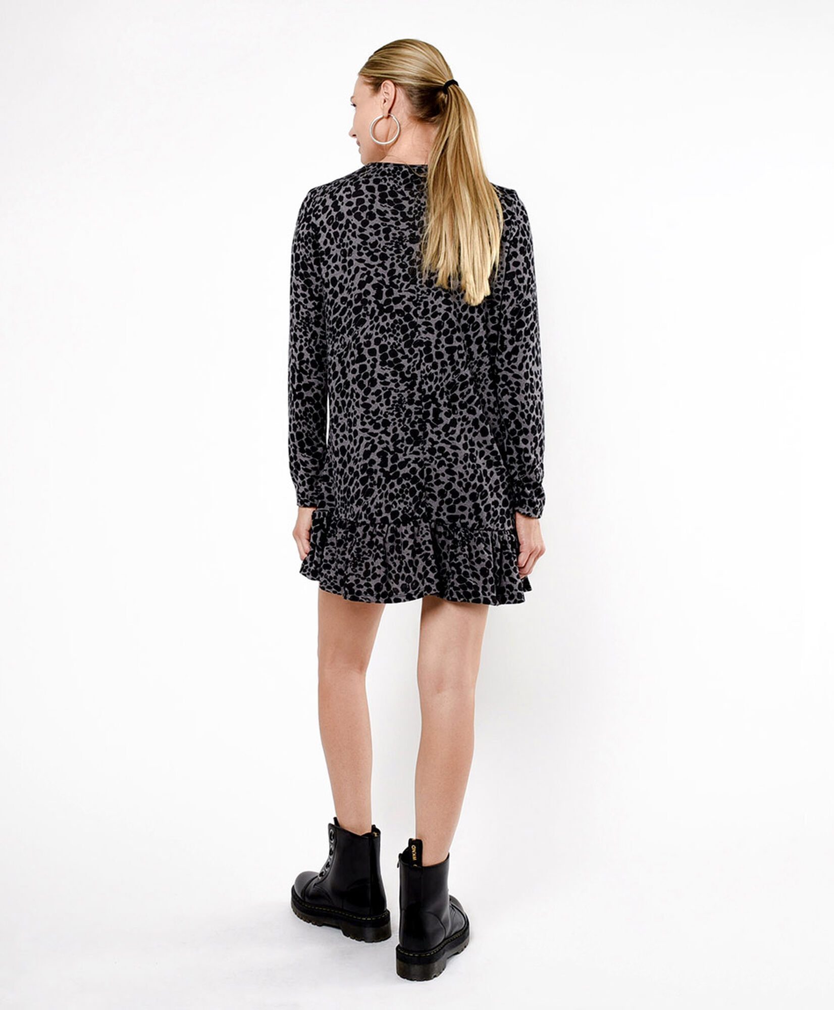 Vestido mujer lanoso corto animal print Vestido mujer lanoso corto animal print