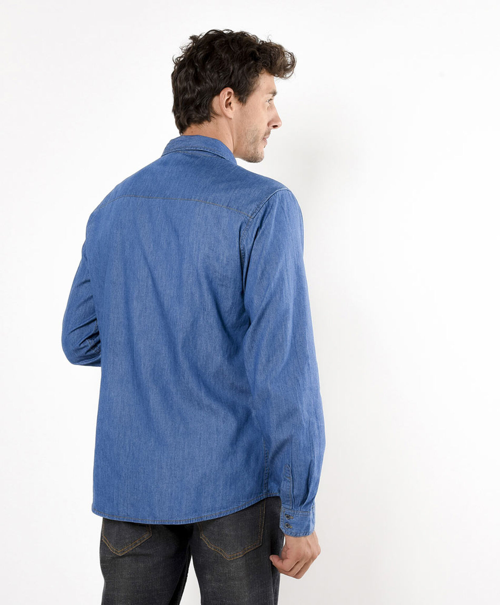 Camisa hombre denim bolsillos Camisa hombre denim bolsillos