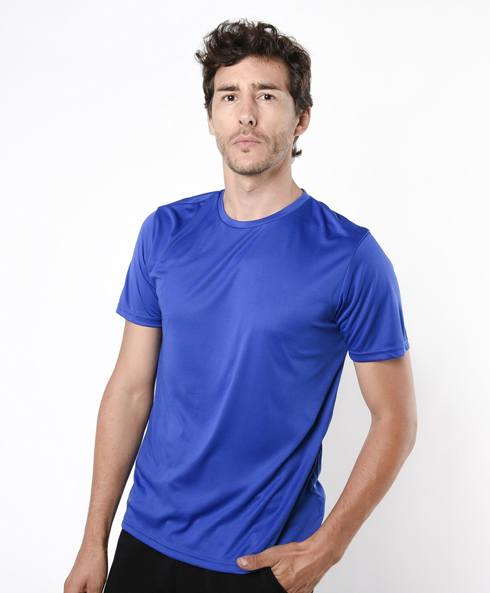 Polera deportiva hombre lisa azul Polera deportiva hombre lisa azul
