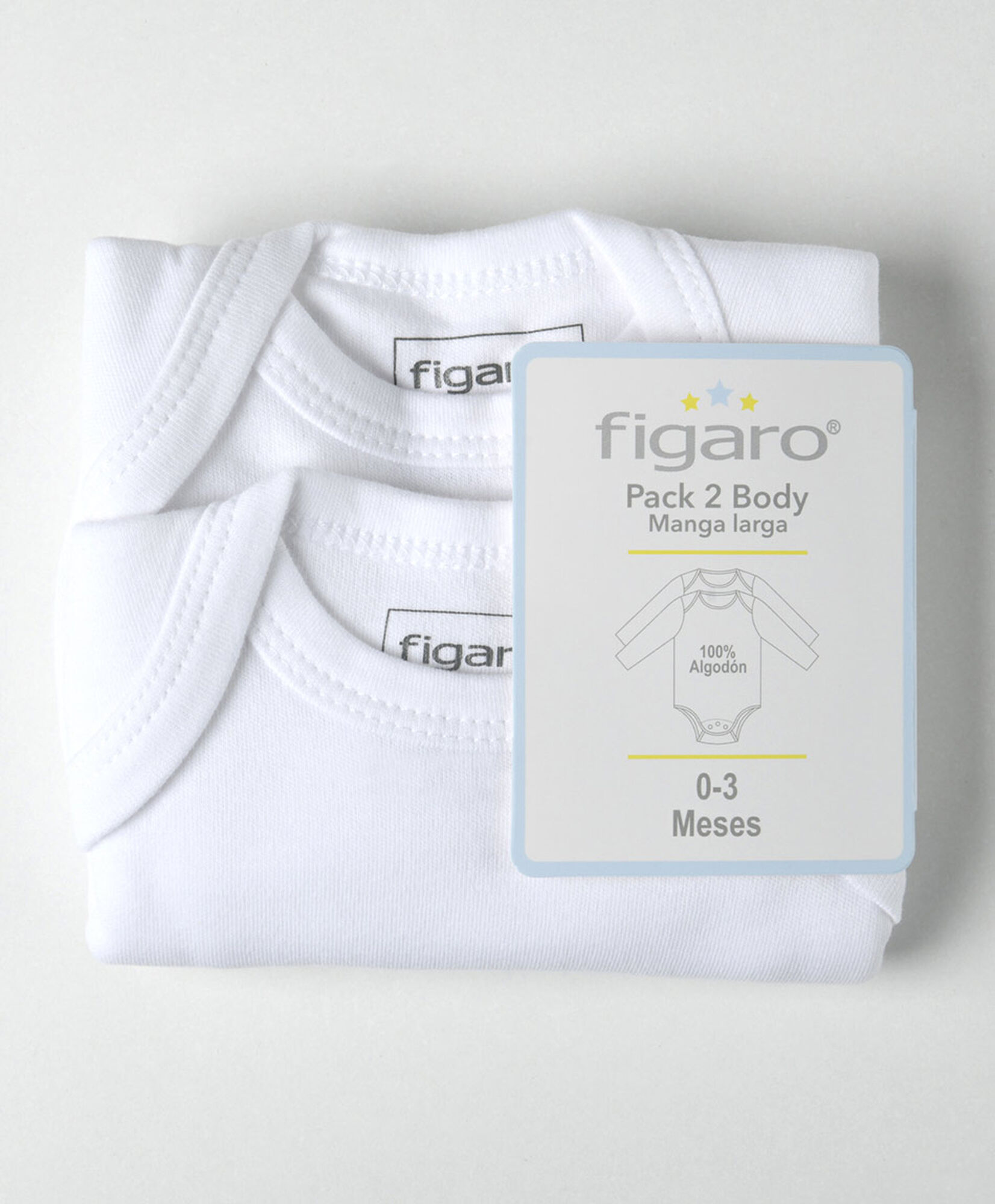 Pack 2 bodies bebé blancos manga larga Pack 2 bodies bebé blancos manga larga
