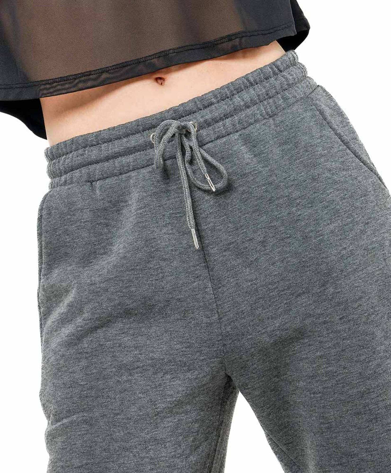 Pantalón de buzo mujer liso gris oscuro Pantalón de buzo mujer liso gris oscuro
