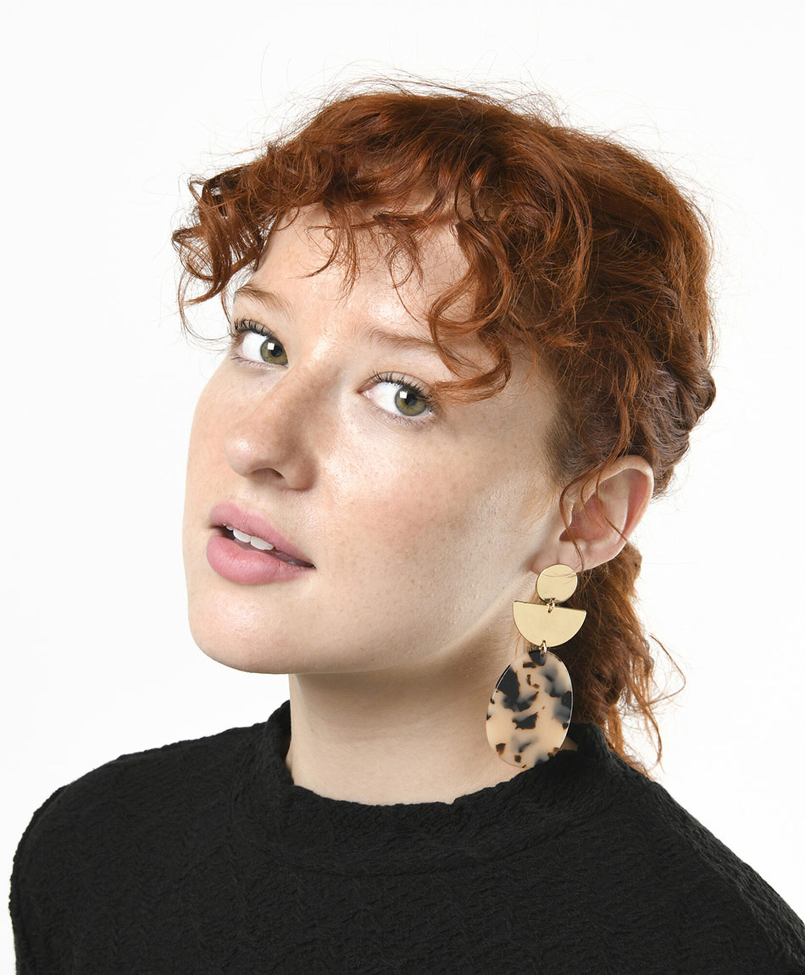 Aros mujer semi círculos estampados Aros mujer semi círculos estampados
