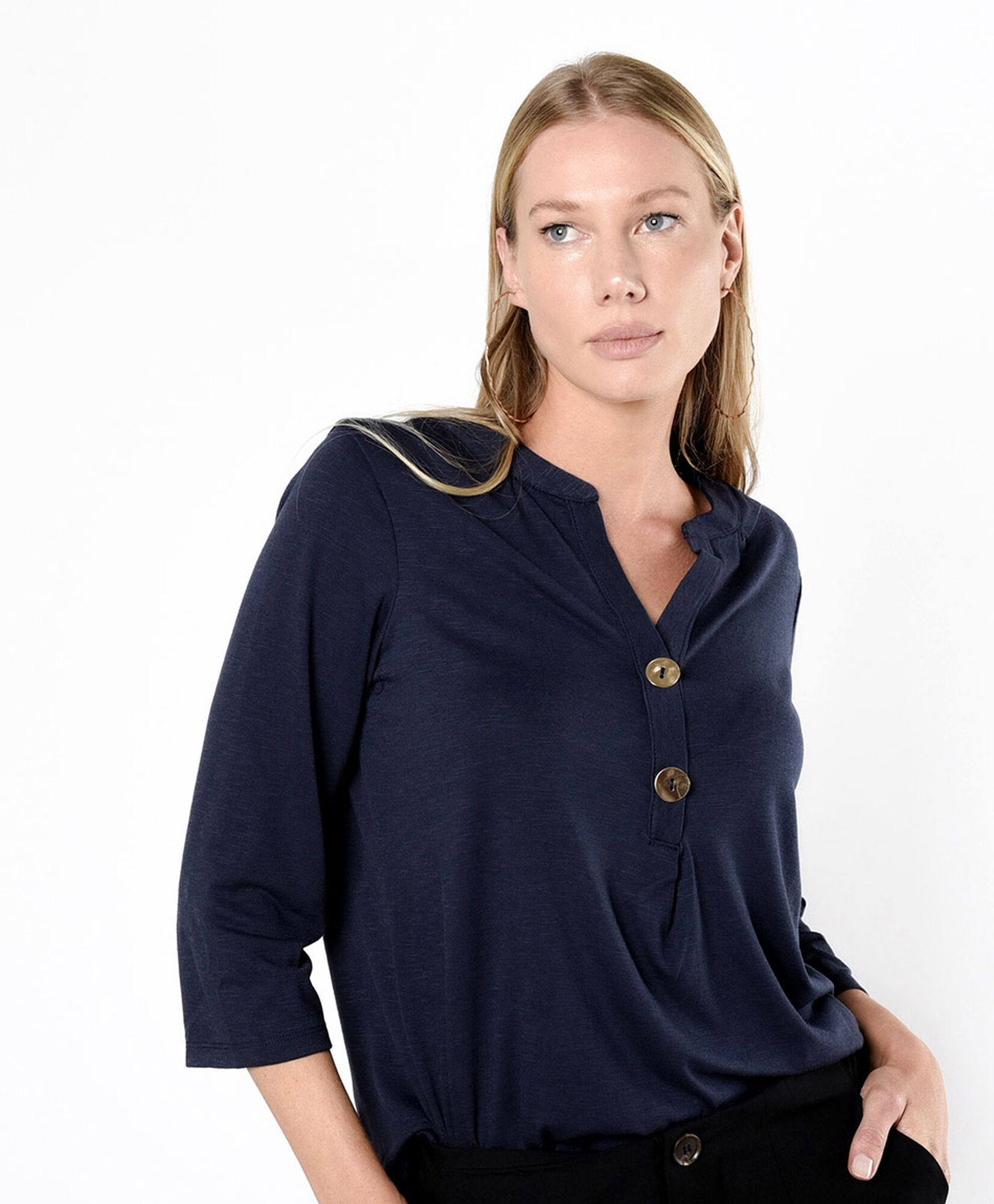 Polera mujer doble botón Polera mujer doble botón