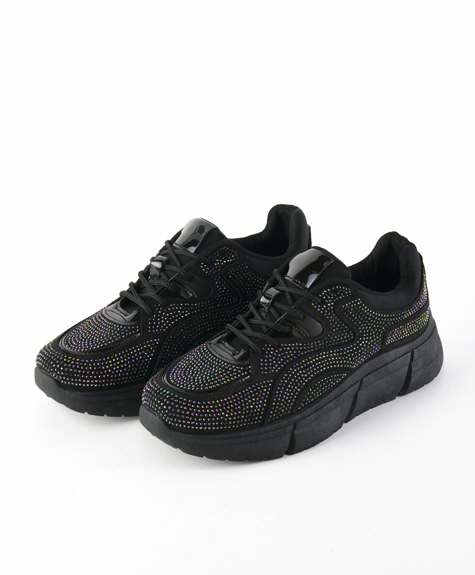Zapatilla mujer brillos negra Zapatilla mujer brillos negra