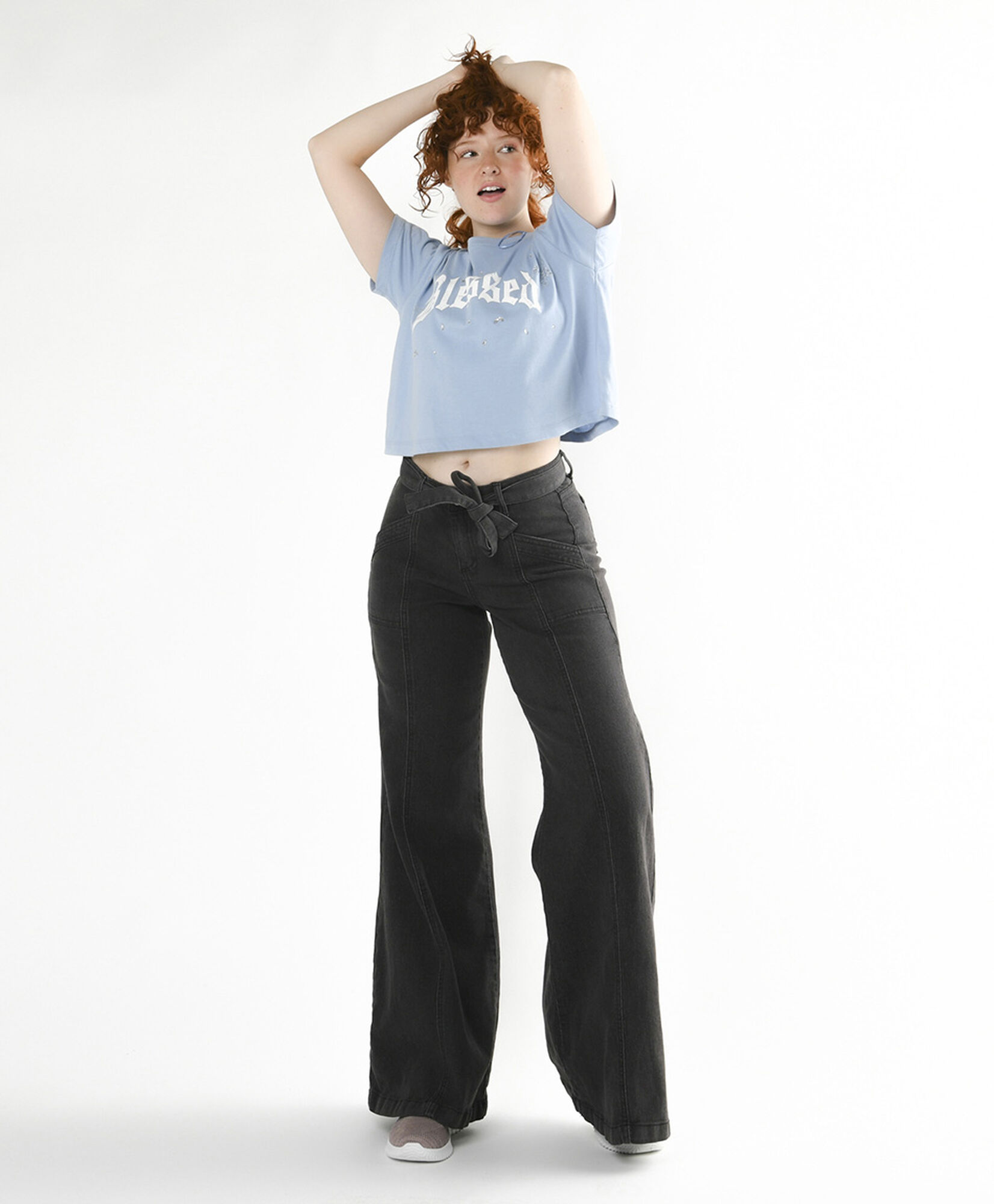 Jeans mujer costuras verticales wide Jeans mujer costuras verticales wide