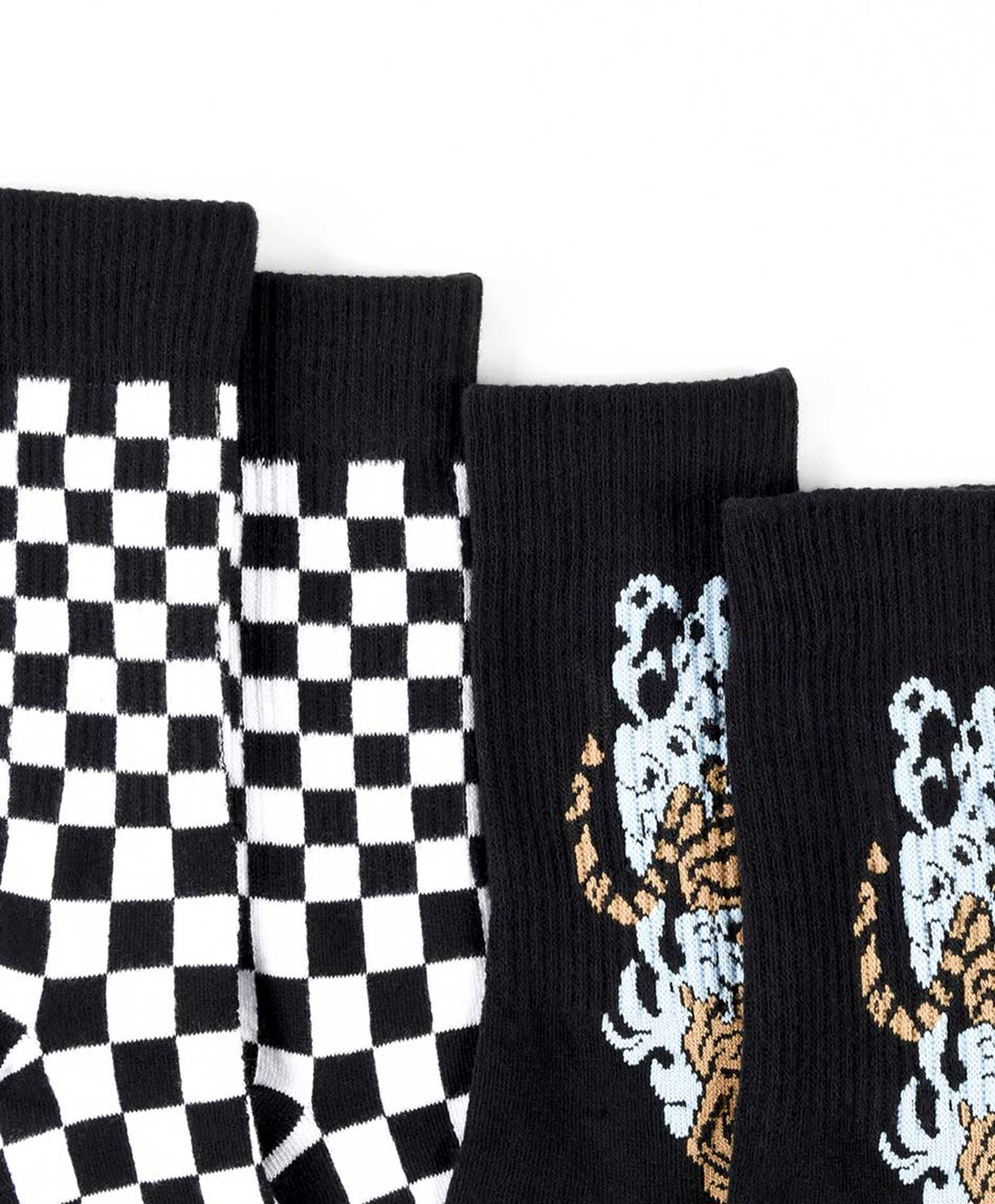 Pack 2 calcetines hombre cuadros y tigres Pack 2 calcetines hombre cuadros y tigres