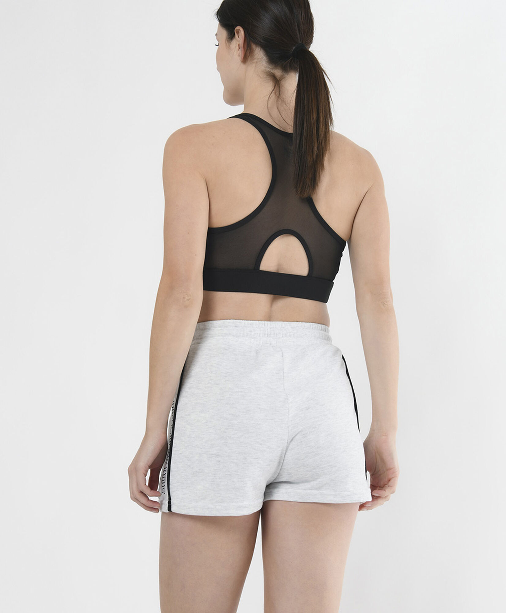 Short deportivo mujer jaspeado texto Short deportivo mujer jaspeado texto