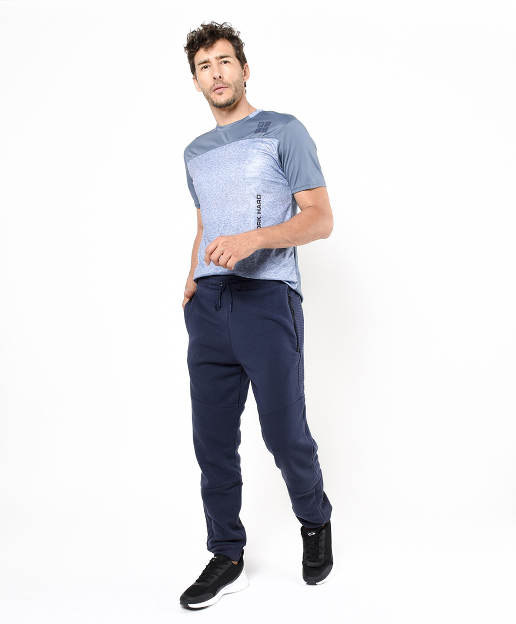 Pantalón de buzo hombre liso azul Pantalón de buzo hombre liso azul