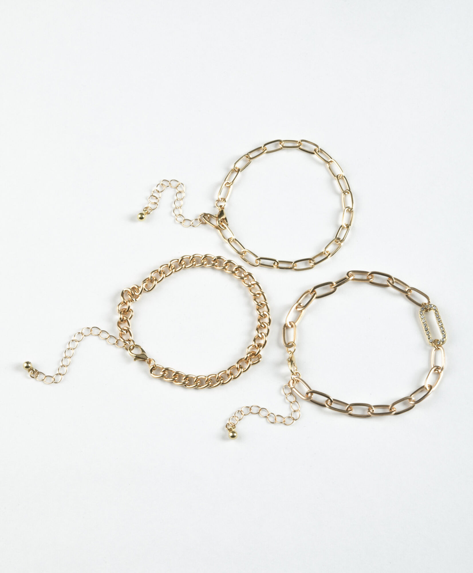 Set 3 pulseras mujer cadenas doradas Set 3 pulseras mujer cadenas doradas