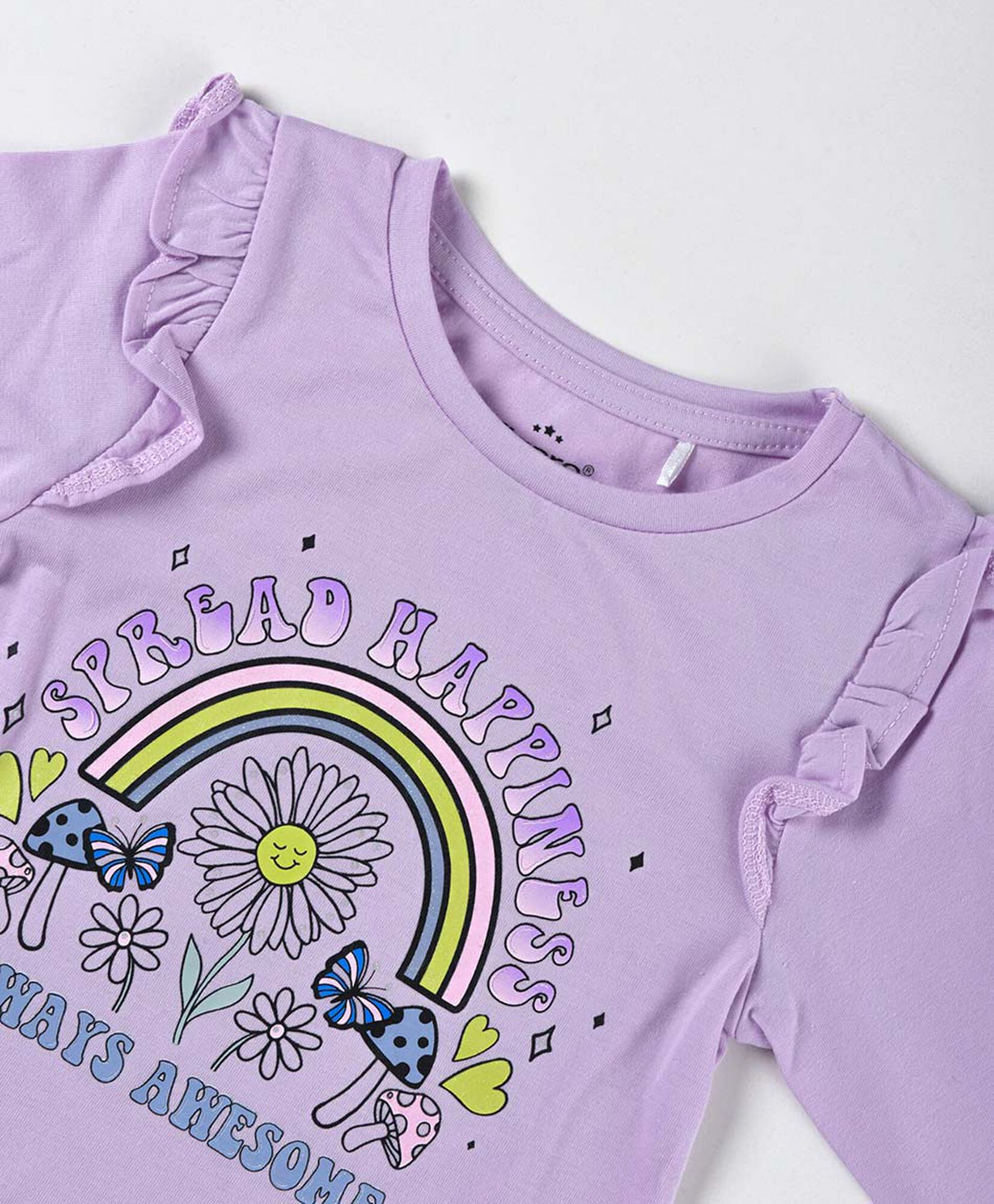 Polera bebé flores vuelos Polera bebé flores vuelos
