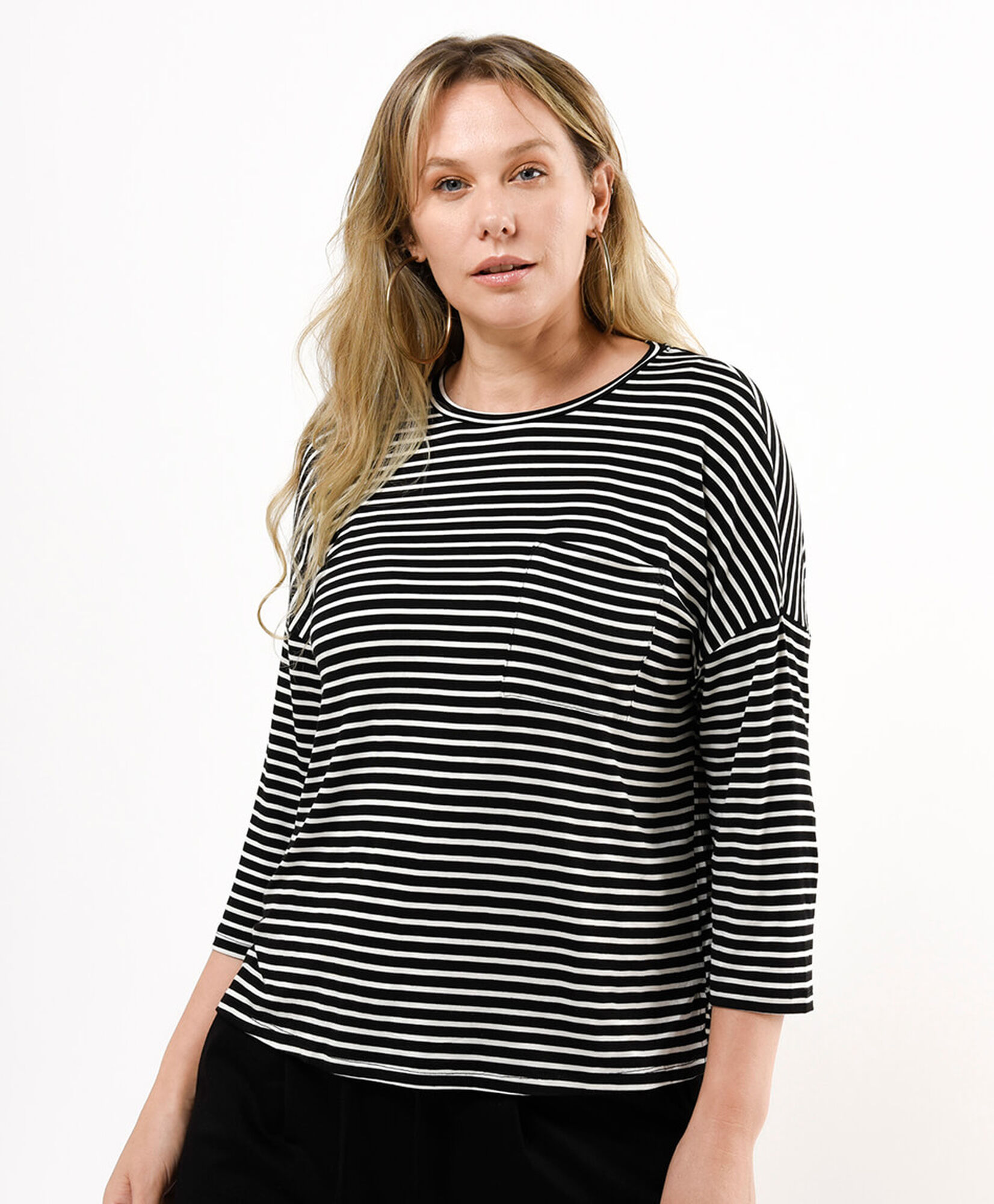 Polera mujer líneas bicolor Polera mujer líneas bicolor