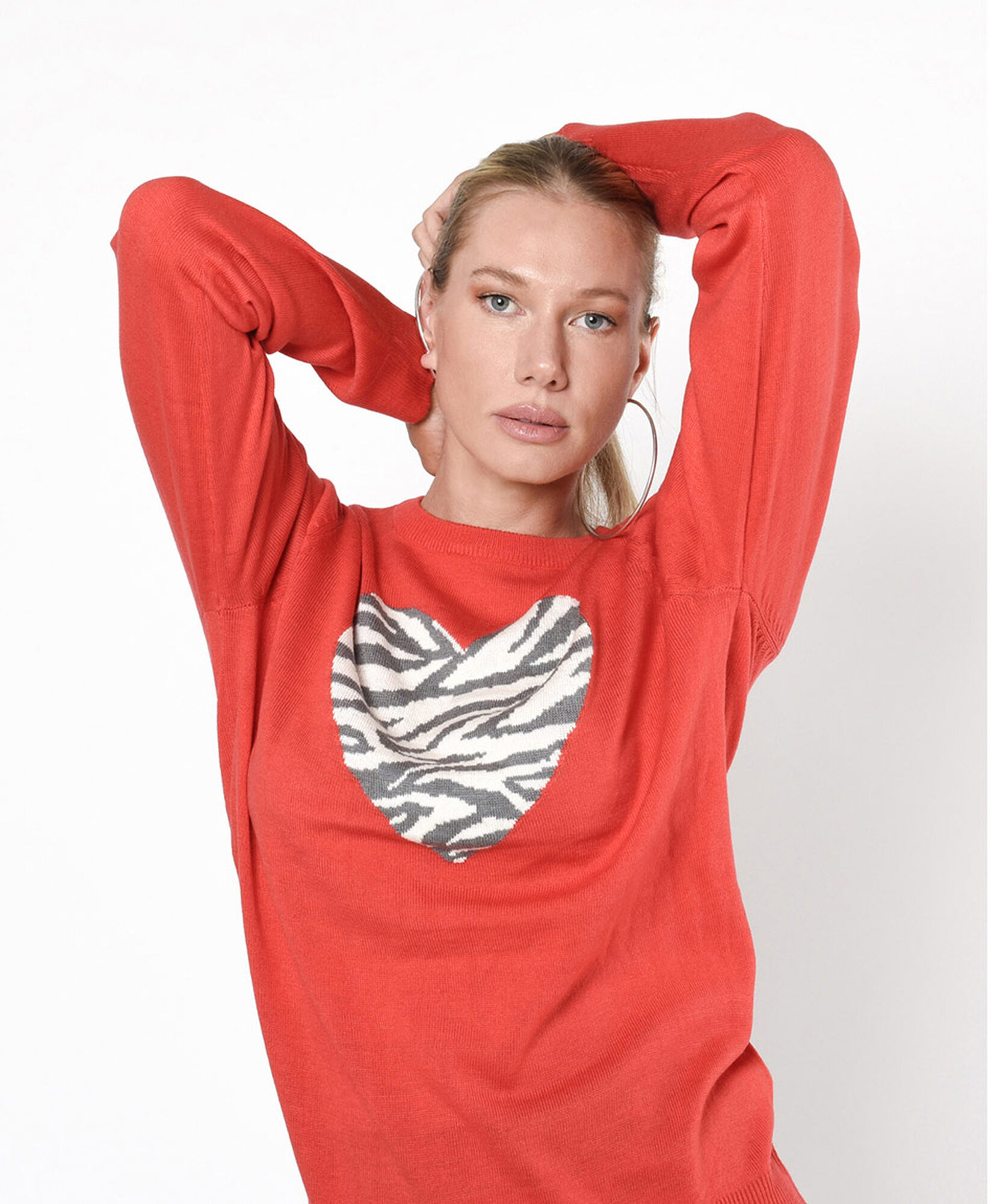 Sweater mujer corazón animal print Sweater mujer corazón animal print