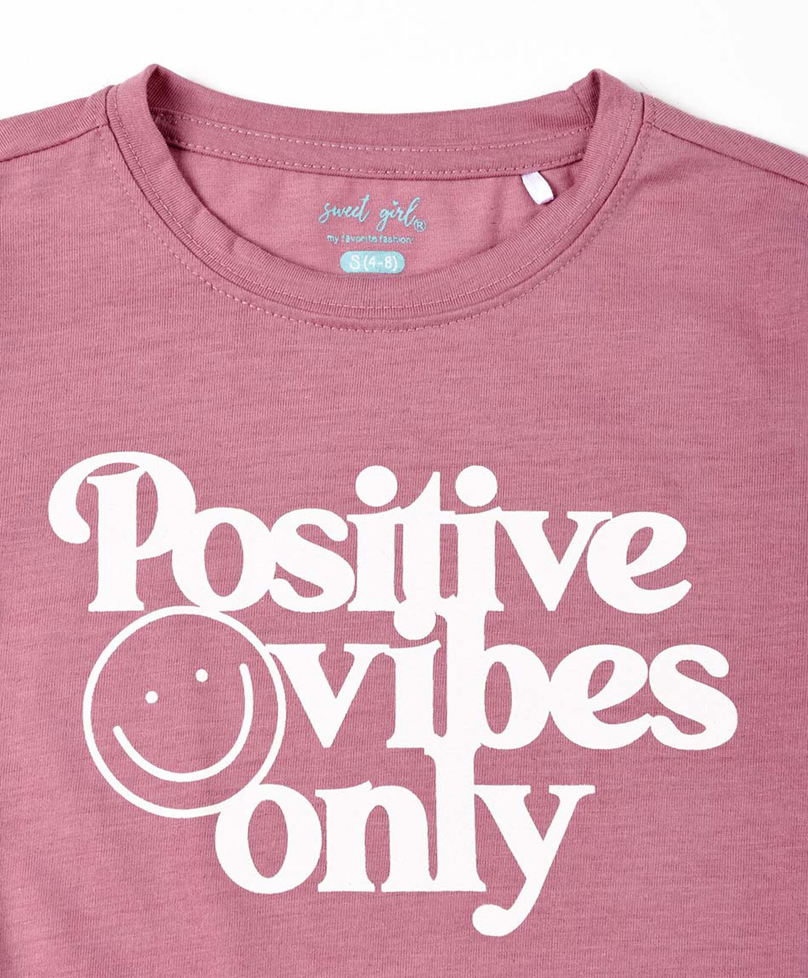 Polera niña frase positiva Polera niña frase positiva