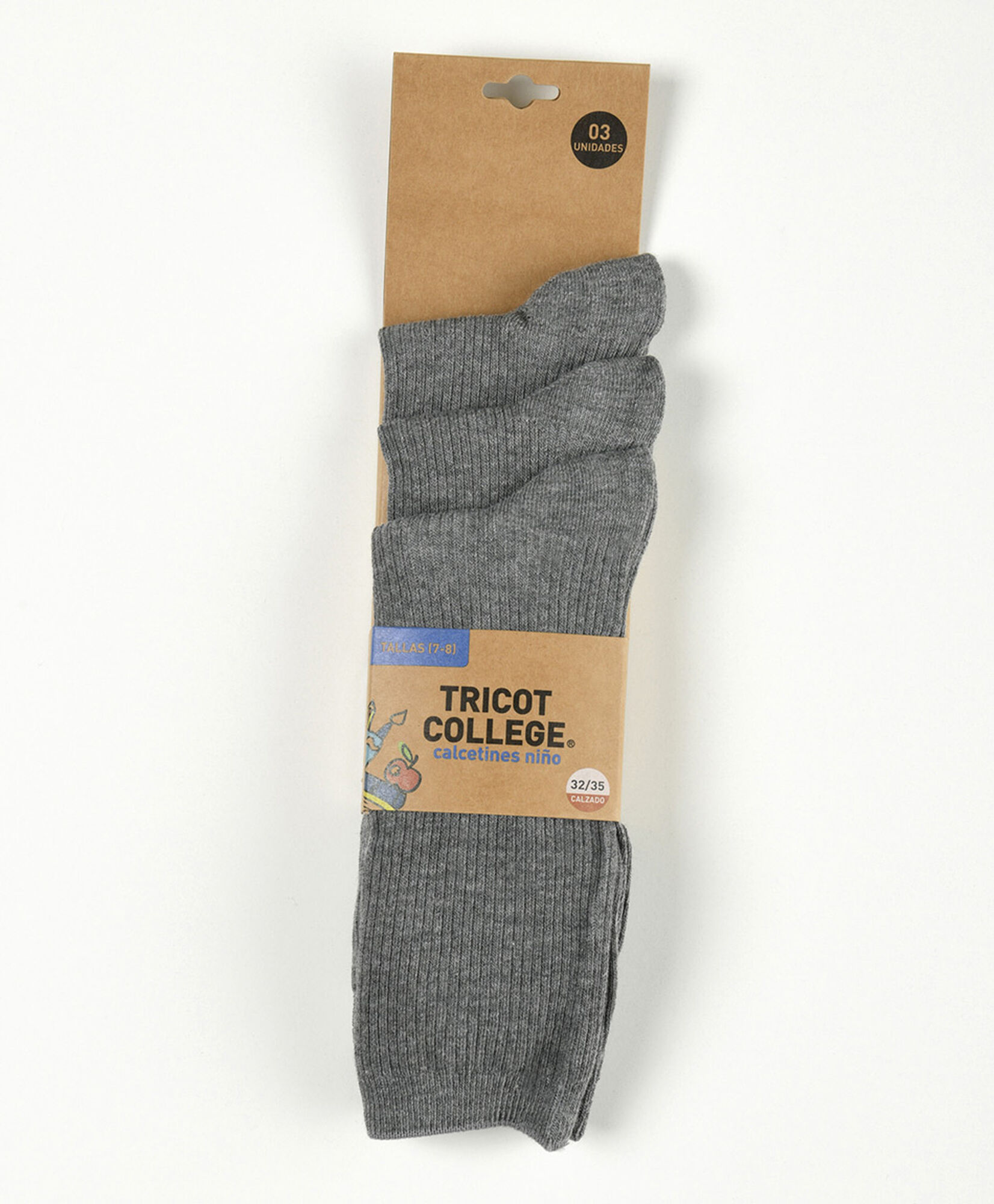 Pack 3 calcetines escolares gris Pack 3 calcetines escolares gris