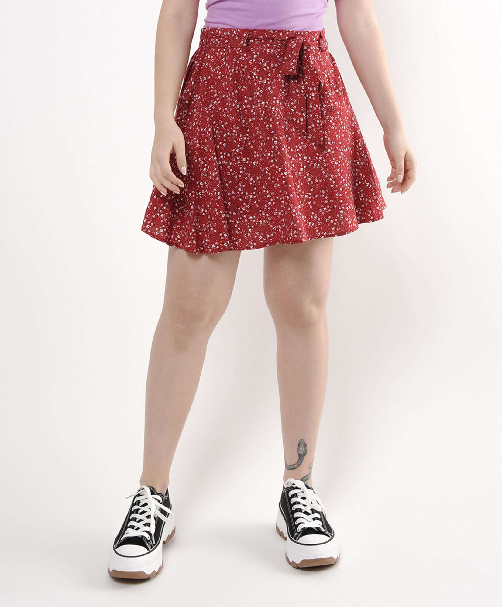 Falda mujer floreada lazo Falda mujer floreada lazo