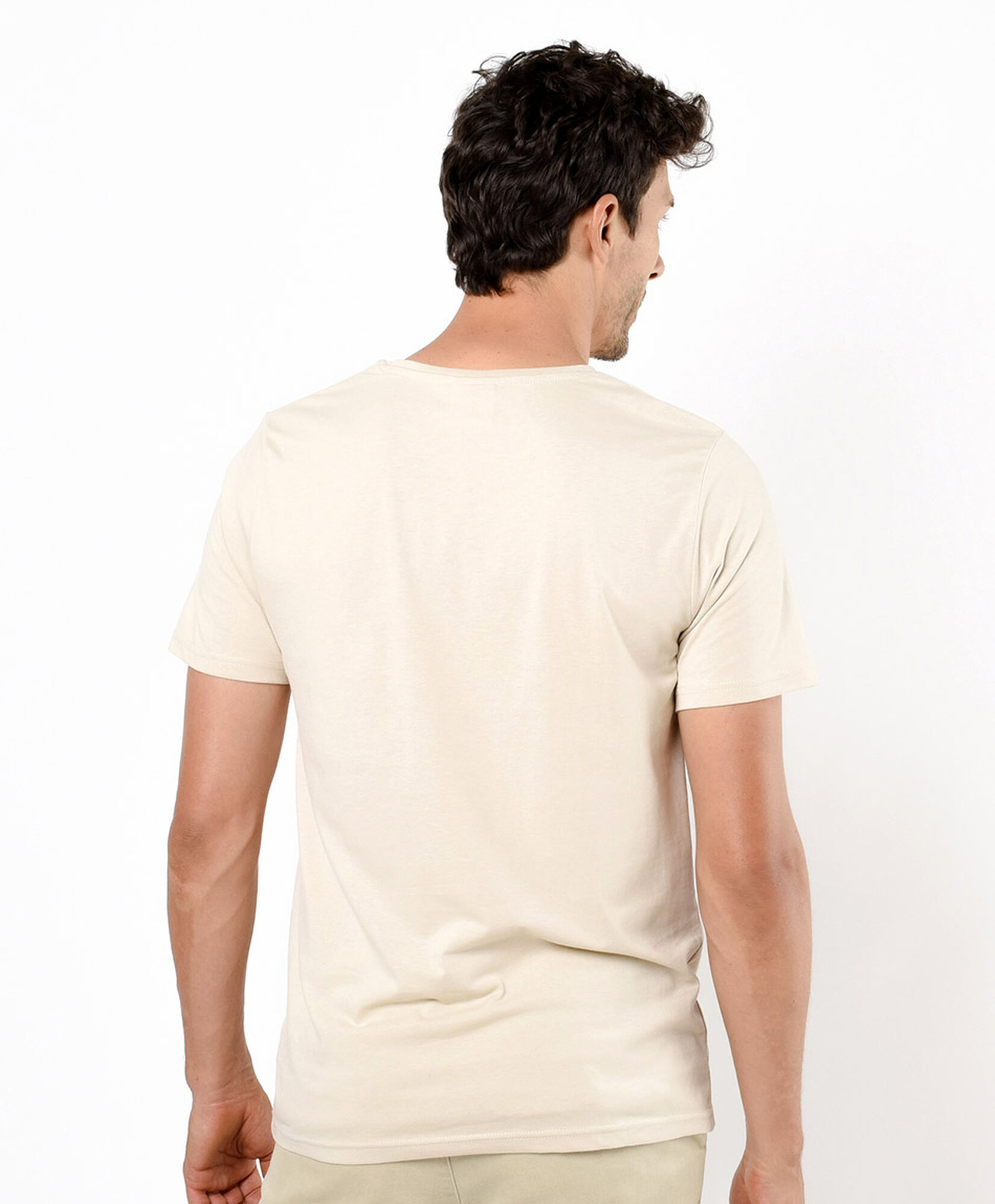 Polera hombre estampada tricolor Polera hombre estampada tricolor