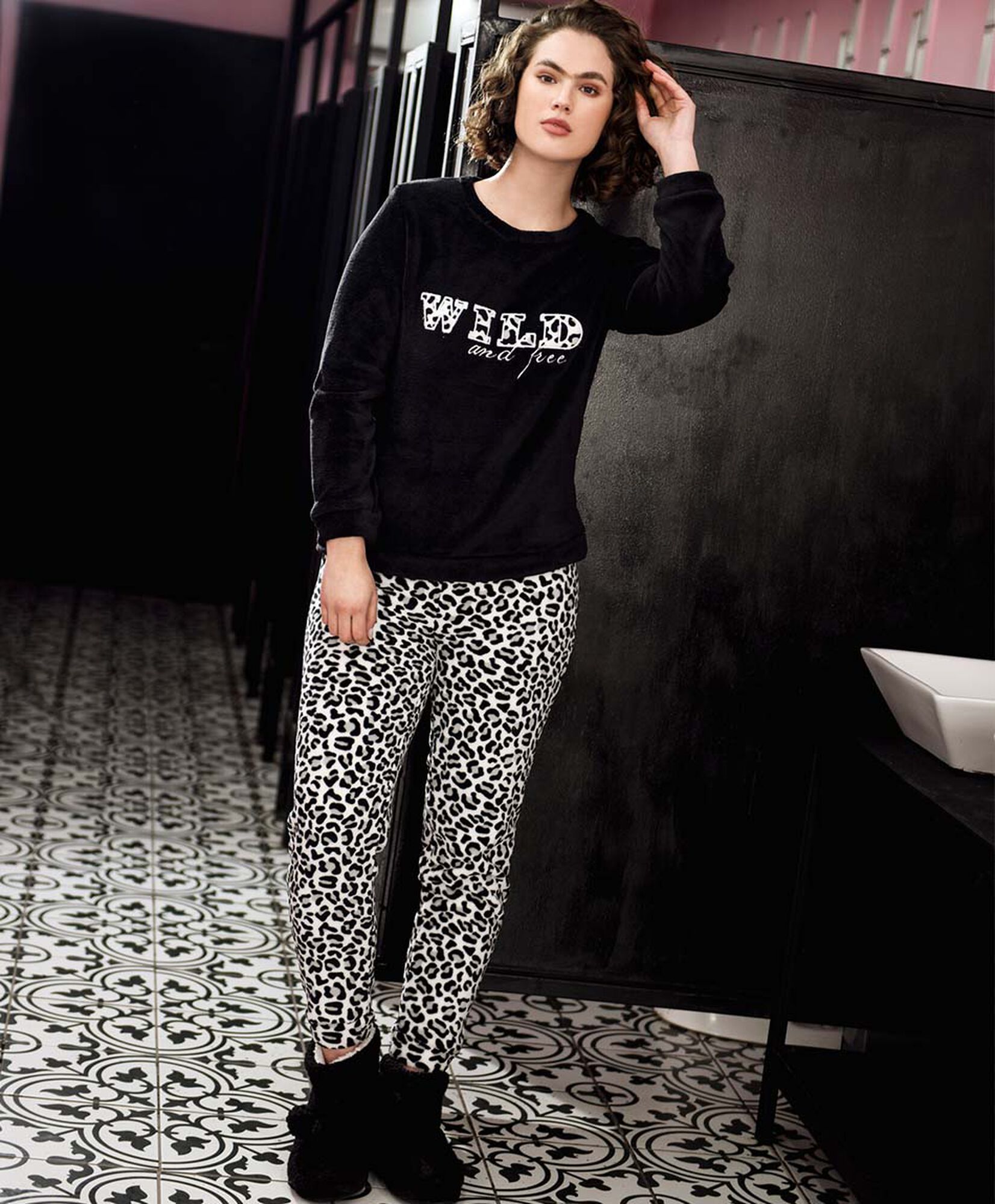 Pijama mujer polar animal print Pijama mujer polar animal print