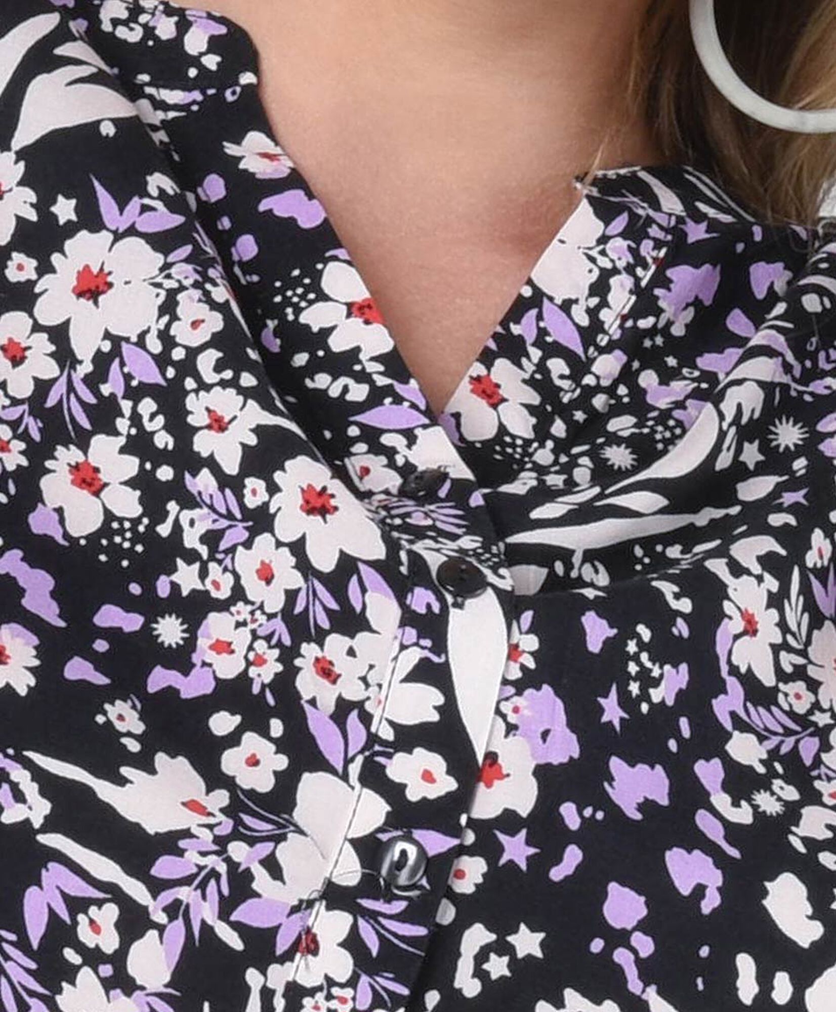 Blusa mujer floreada detalles encaje Blusa mujer floreada detalles encaje
