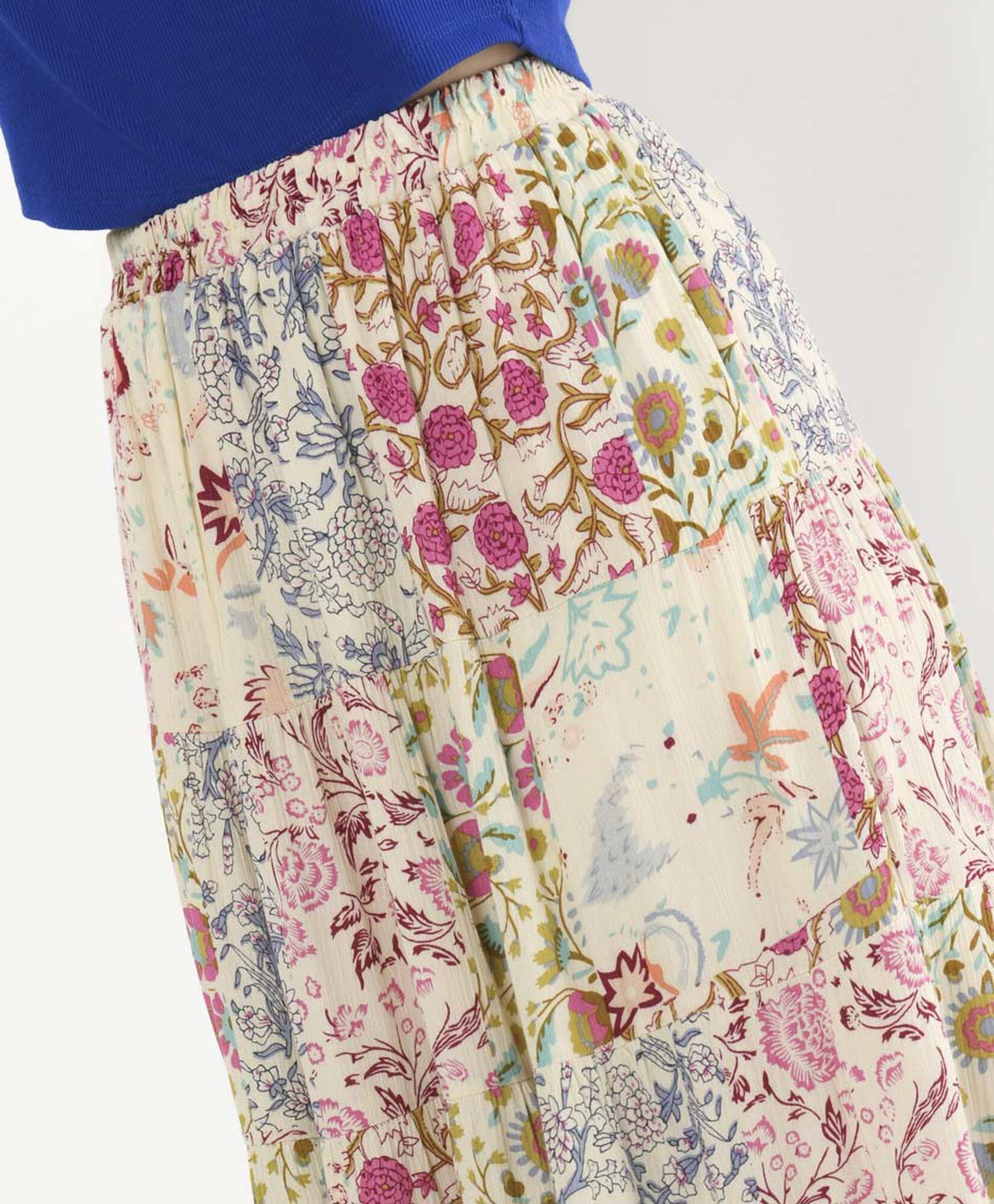 Falda larga mujer floral patchwork Falda larga mujer floral patchwork