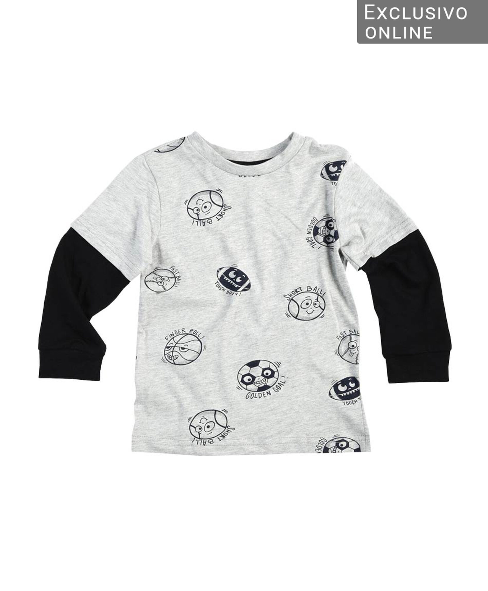 Polera bebé bicolor balones manga larga Polera bebé bicolor balones manga larga