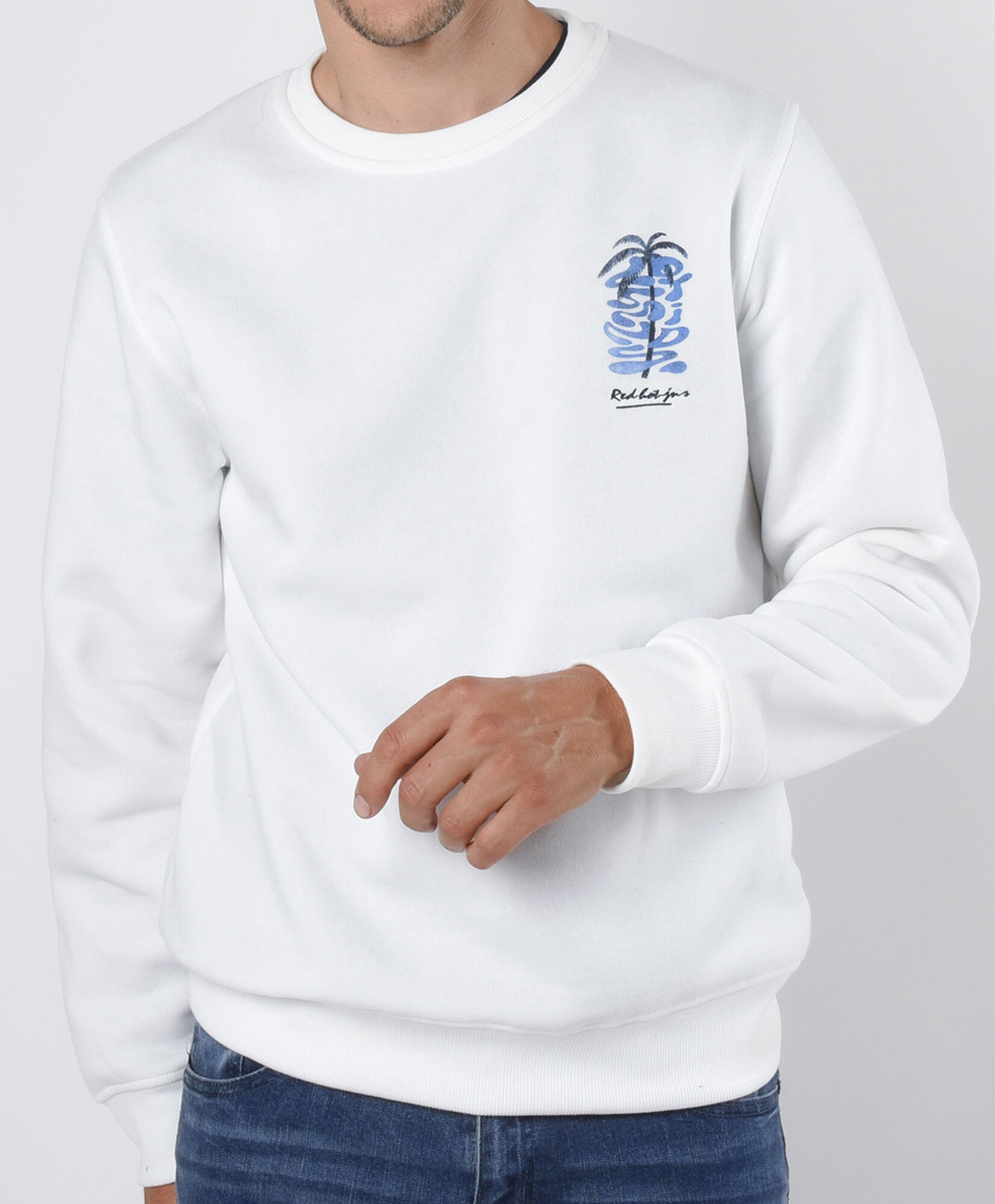 Polerón hombre doble estampado palmera Polerón hombre doble estampado palmera