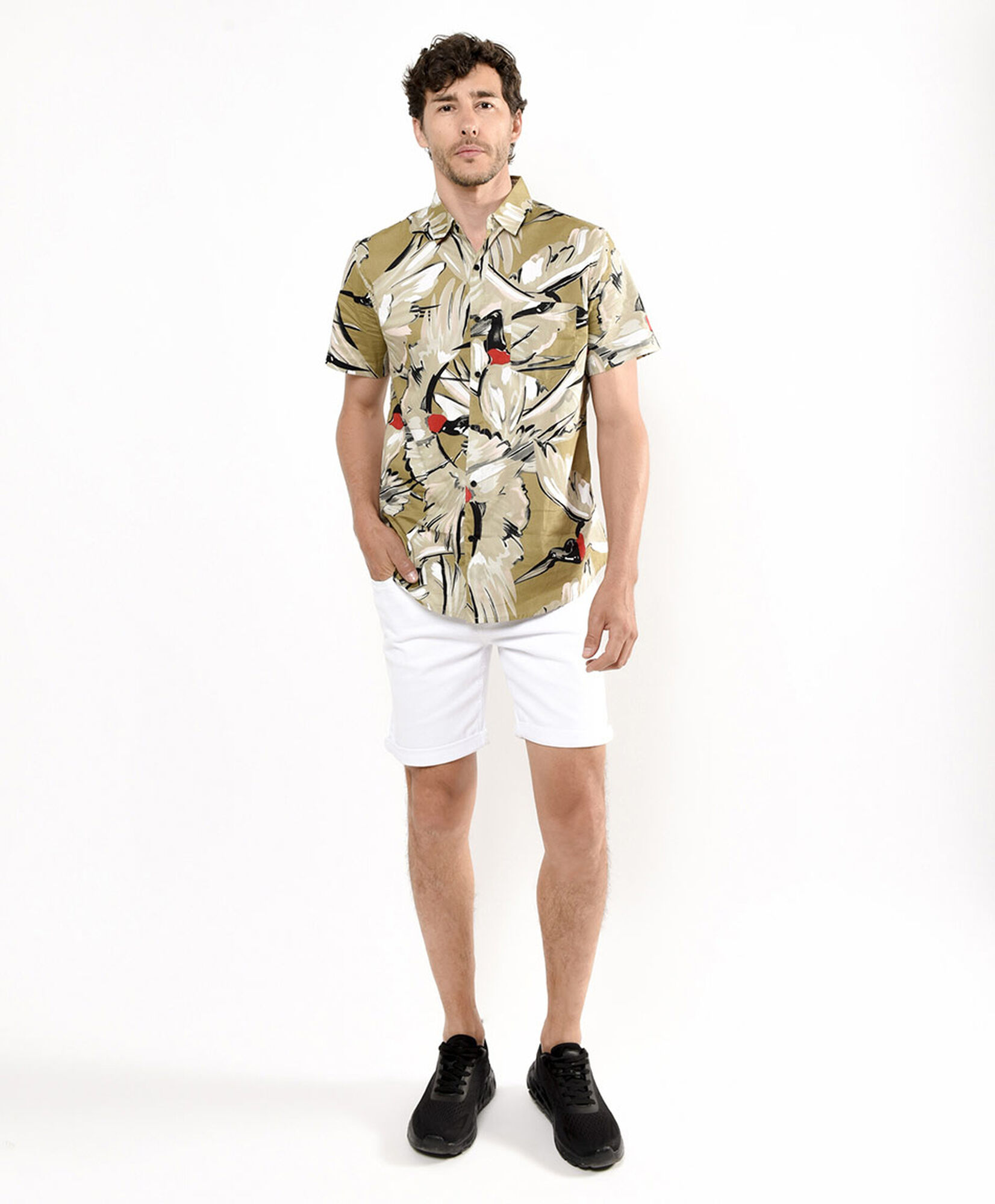 Camisa hombre estampado pájaro Camisa hombre estampado pájaro