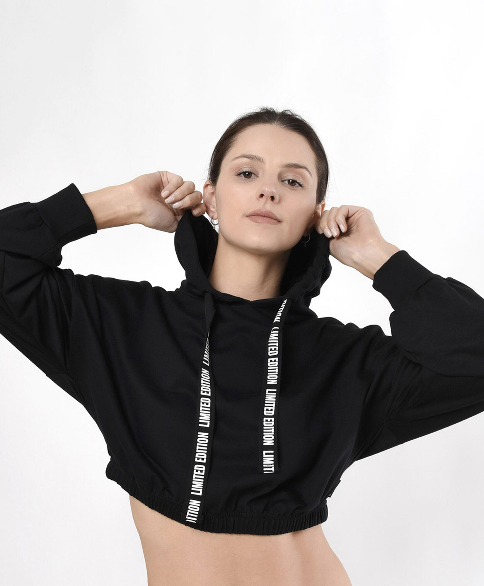 Polerón deportivo mujer liso crop Polerón deportivo mujer liso crop
