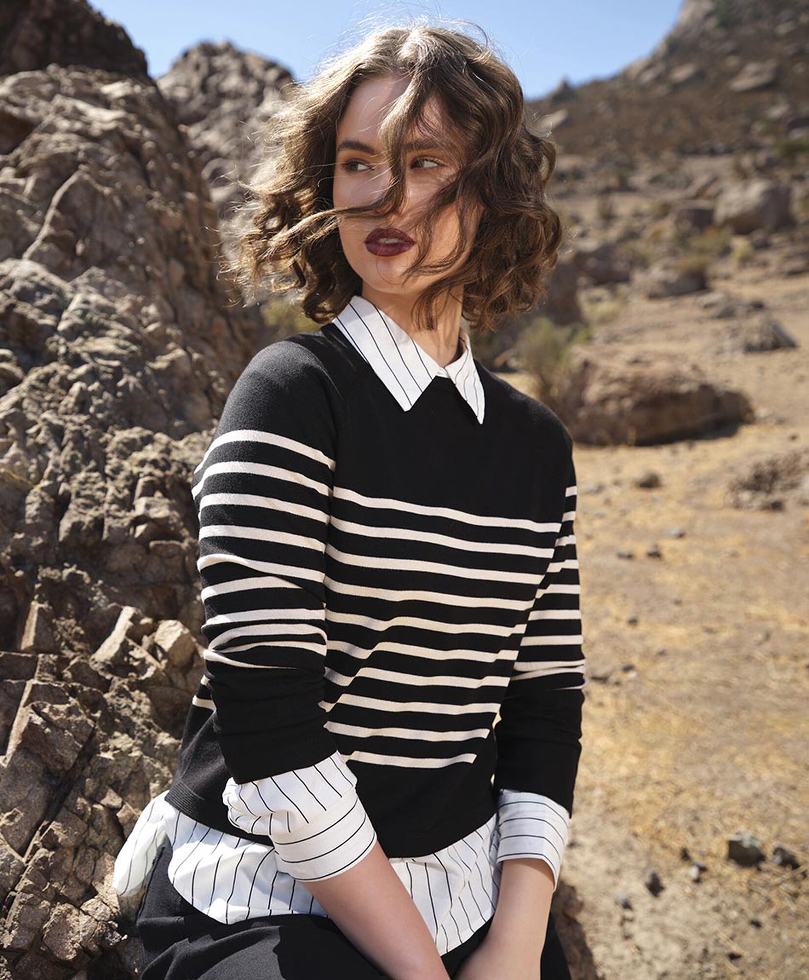 Sweater mujer líneas bicolor Sweater mujer líneas bicolor