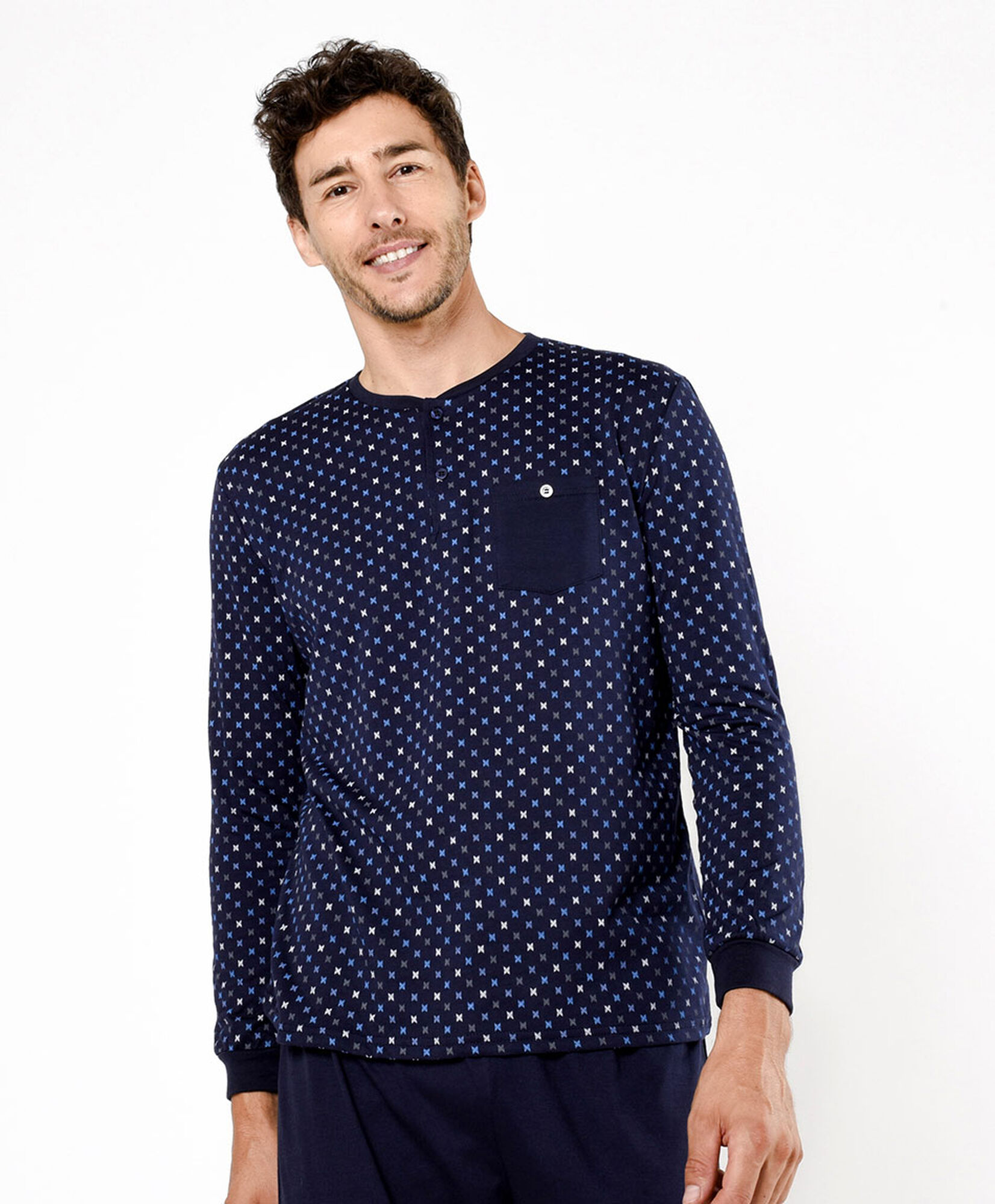 Pijama hombre cruces bolsillo Pijama hombre cruces bolsillo