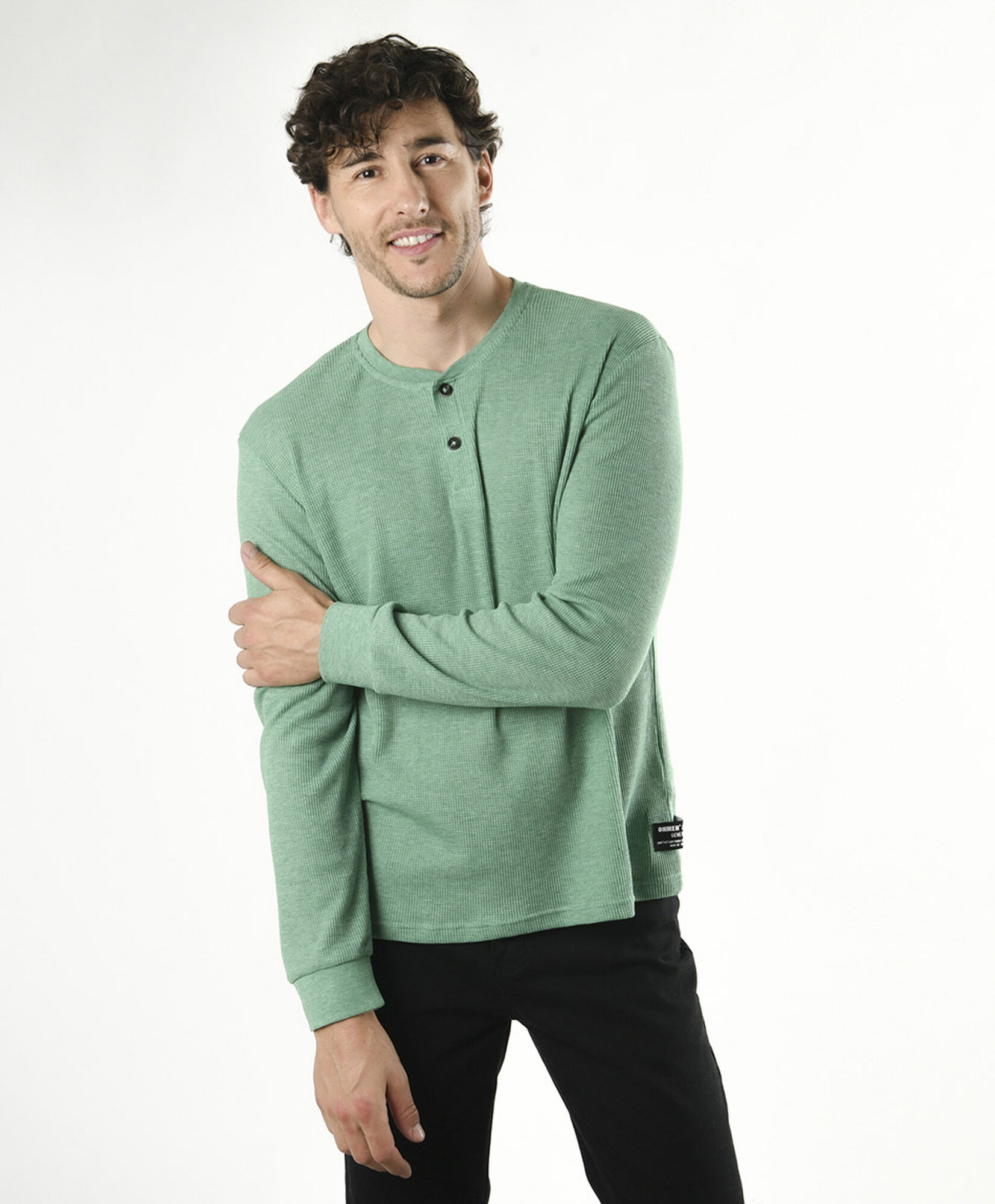 Polera hombre texturizada botones Polera hombre texturizada botones