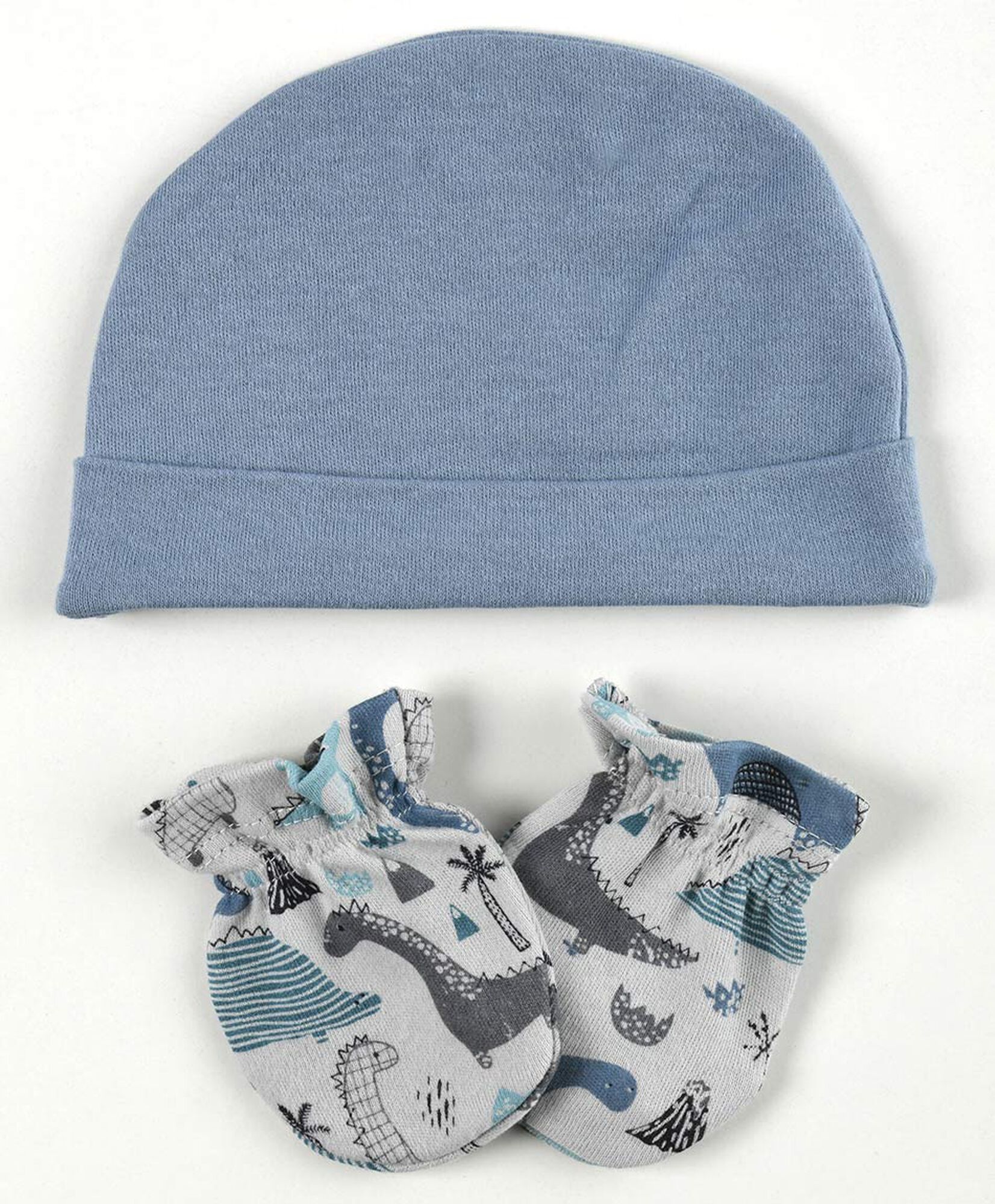 Pack gorro y mitones bebé dinosaurios Pack gorro y mitones bebé dinosaurios